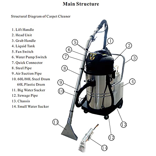 TECHTONGDA Commercial Carpet Cleaner Multi-Purpose Carpet Extractor Upholstery Cleaning Wand Floor Cleaning Machine