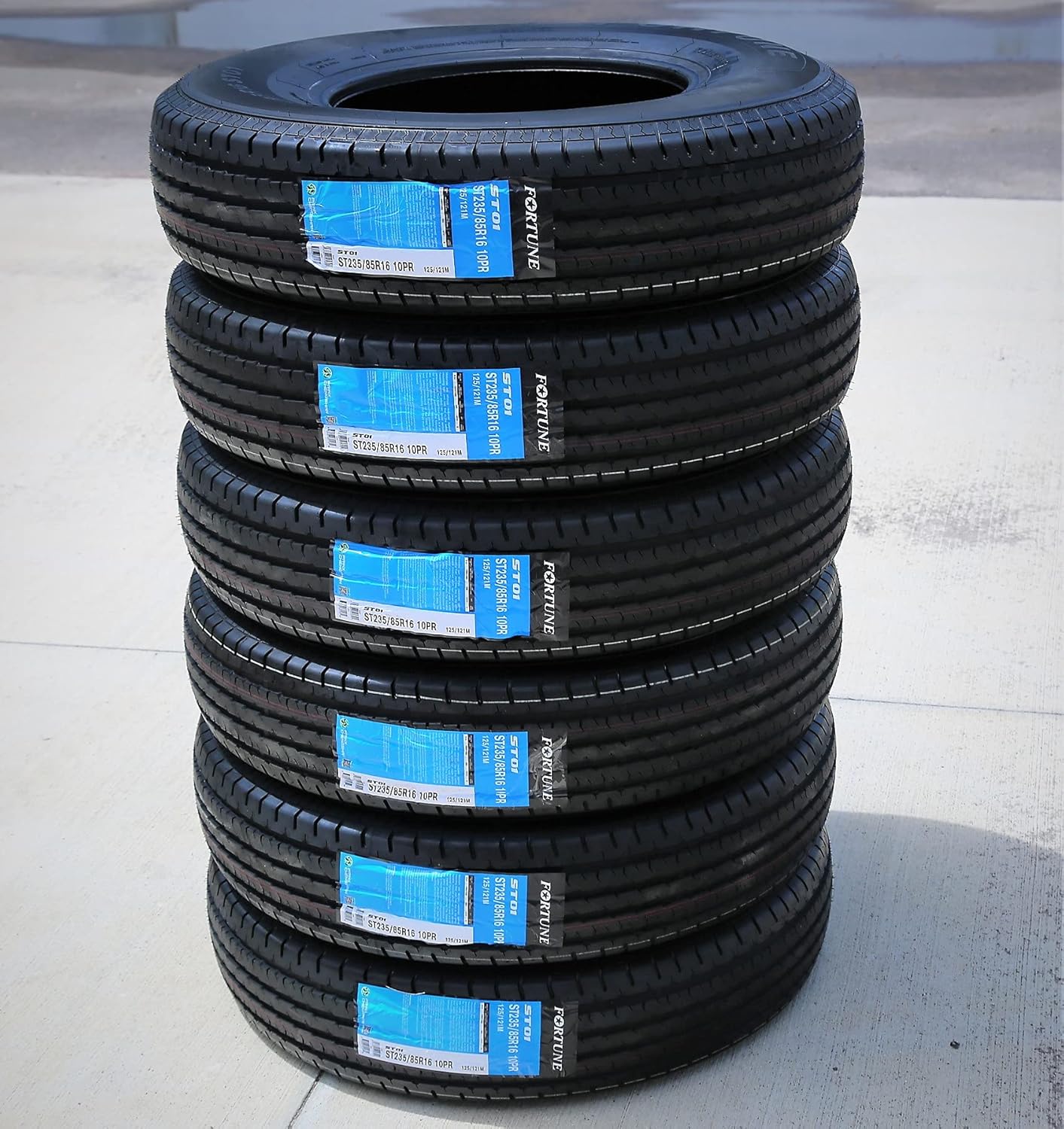Fortune ST01 Premium Trailer Radial Tire-ST235/85R16 235/85/16 235/85-16 125/121M Load Range E LRE 10-Ply BSW Black Side Wall