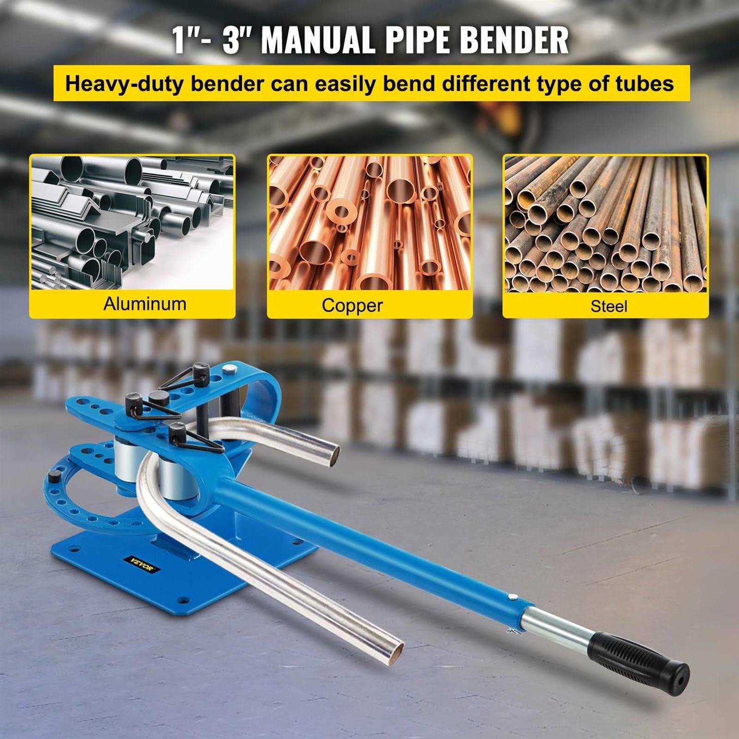 VEVOR Compact Metal Bender 1-3 Bench Flat Bar Rod Bending Brake Bender 7 Dies SDWGJ1-3INCH00001V0