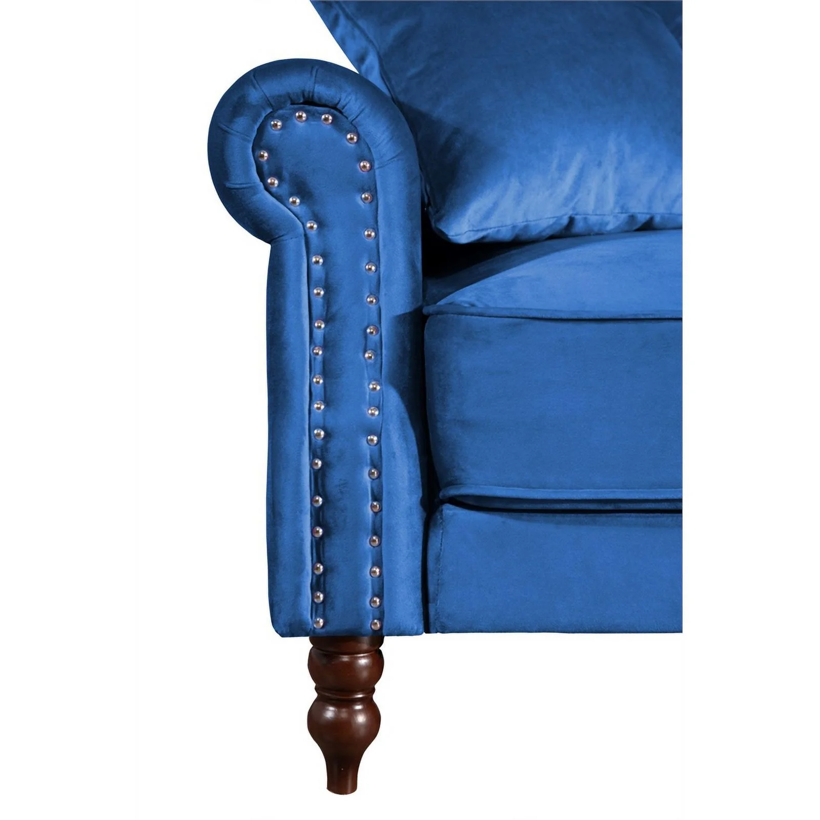 87.8'' Convertible Blue Velvet Sofa Bed Sleeper