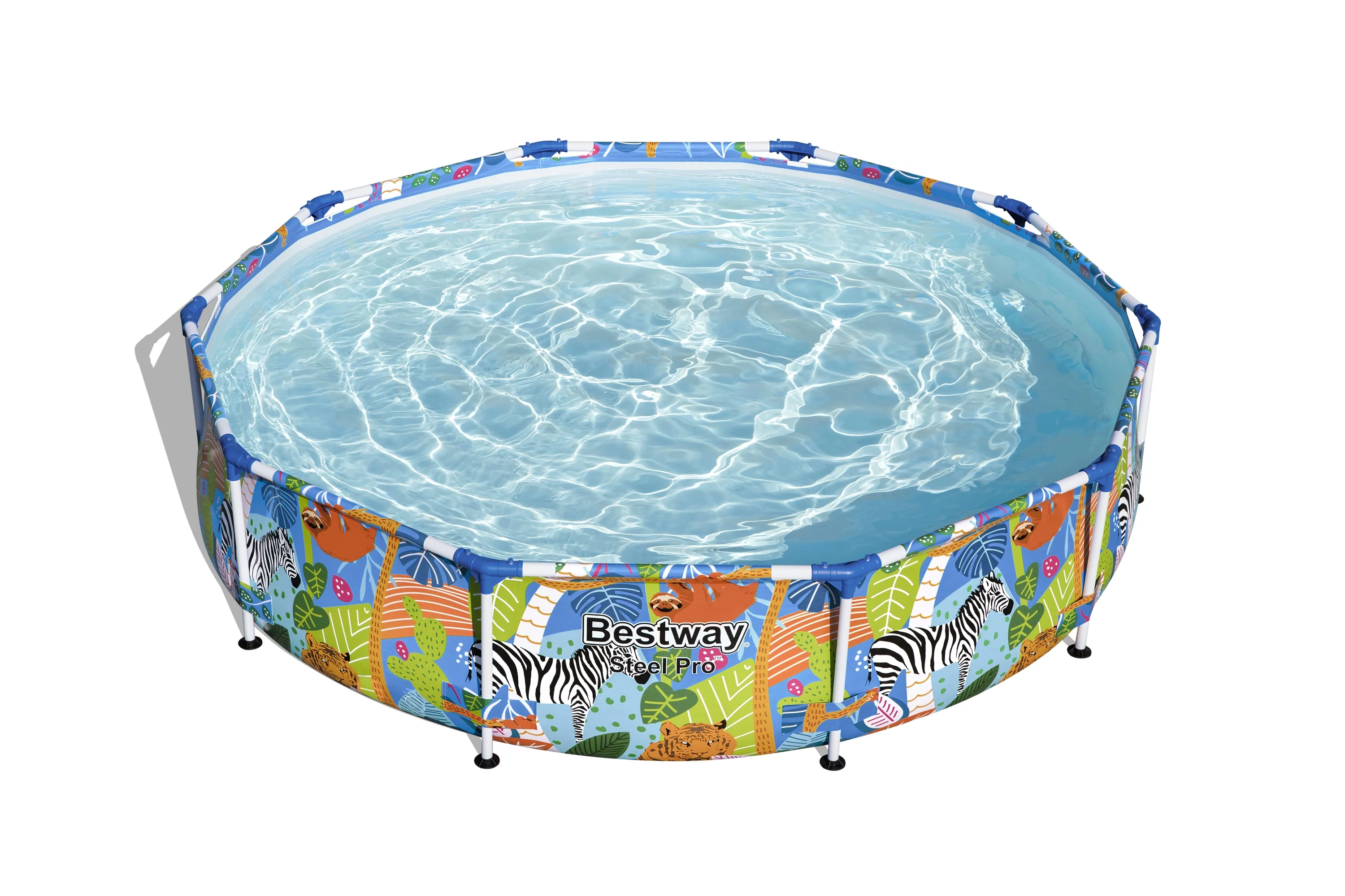 Bestway Steel Pro 10 ft. x 26 in. Round Metal Frame Above Ground Pool, Animal Print