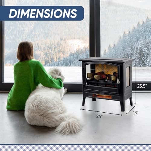 Country Living Infrared Freestanding Electric Stove - Multiple Flame Effects Parent