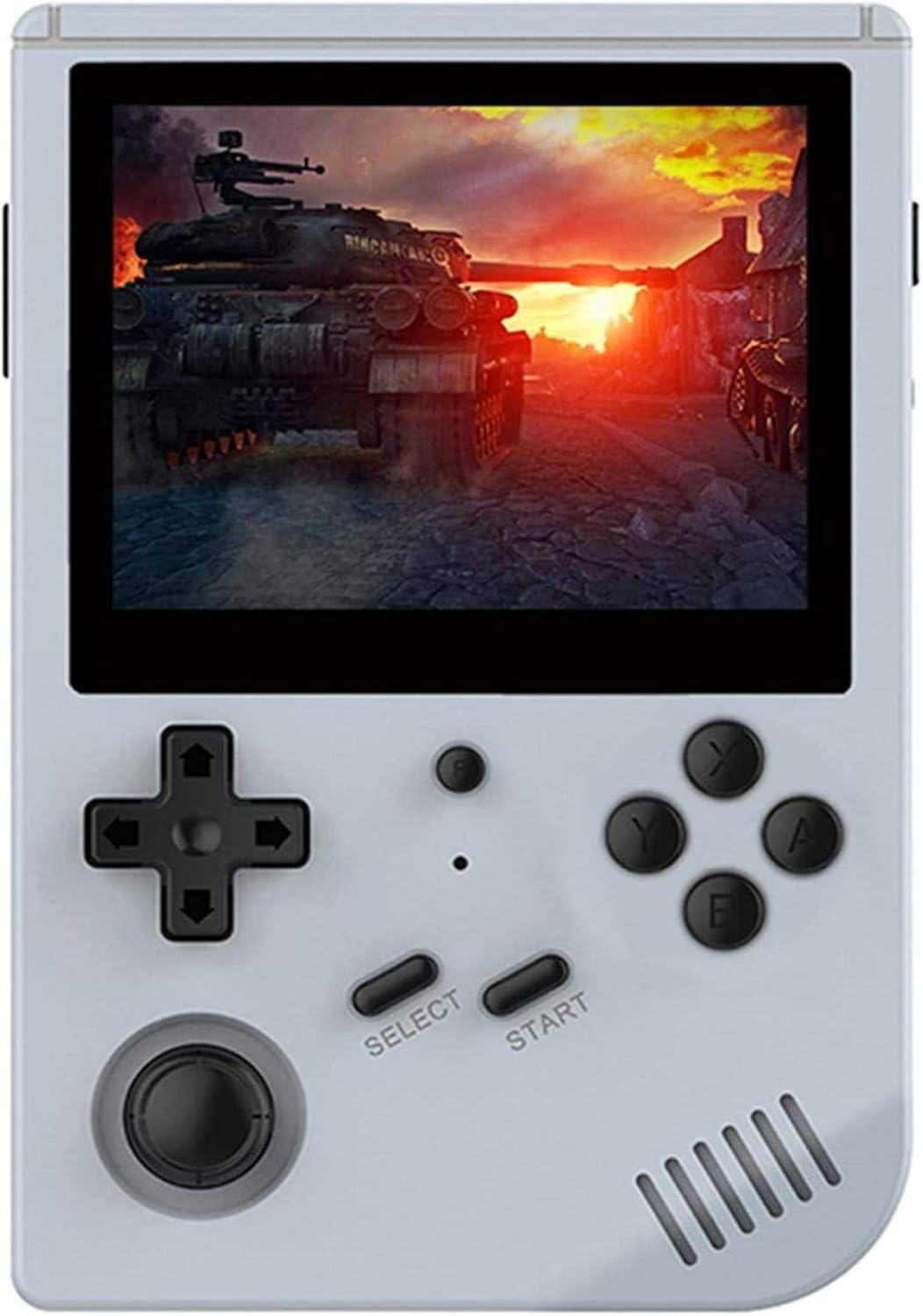 SNAKE RG351V Handheld Game Console, Open Source System Built-in WiFi Online Sparring 64G TF Card 2500 Classic Games, 3.5inch IPS Screen Retro Game Console(Gray) Gray 64g