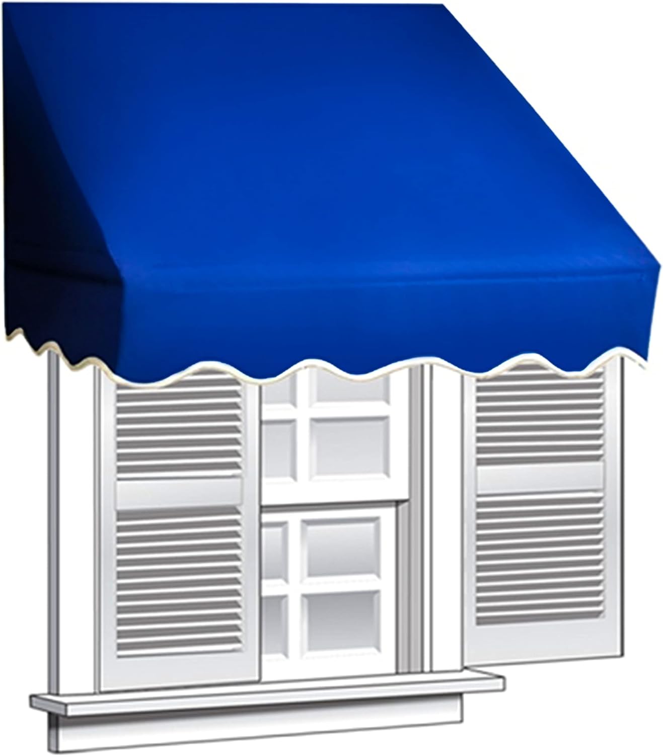 ALEKO Retractable Door Or Window Awning - 4 x 2 Feet - Dark Blue Pack of 2