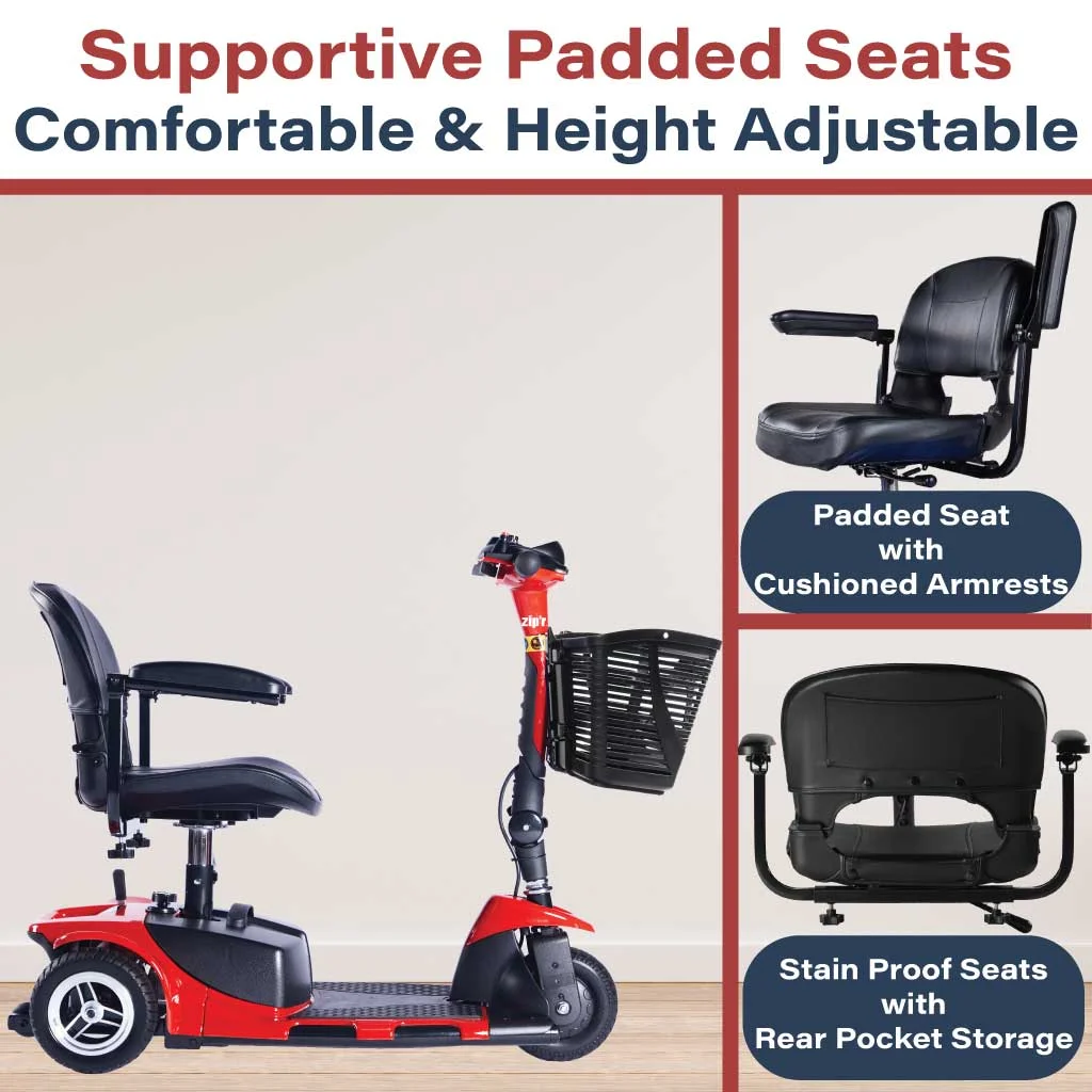 Zip'r Roo 3-Wheel Travel Mobility Scooter, Red