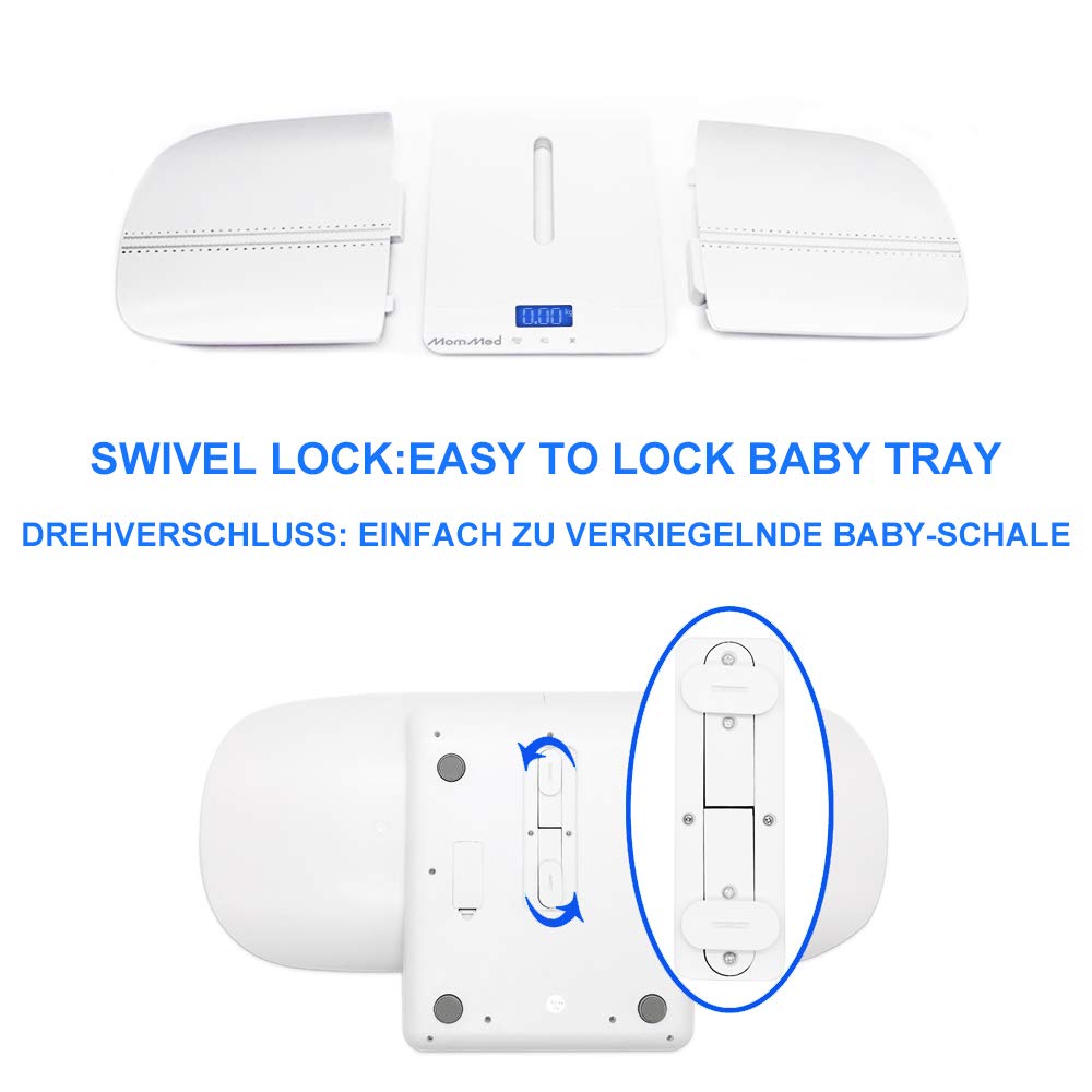 MomMed Baby Scale, Multi-Function Toddler Scale, Baby Scale Digital, Pet Scale, Infant Scale with Hold Function, Blue Backlight, Weight and Height Track (24 inch) Pack of 2