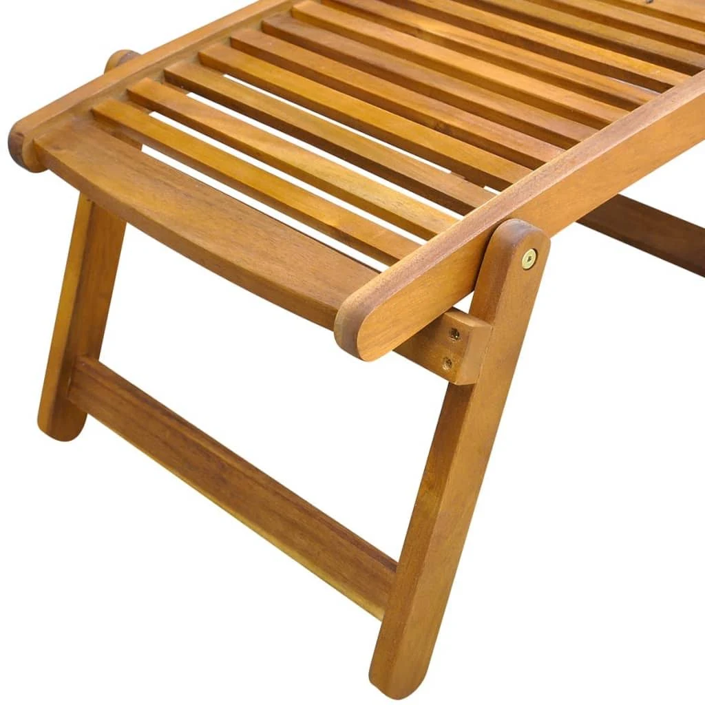 vidaXL Deck Chair with Footrest Acacia Wood