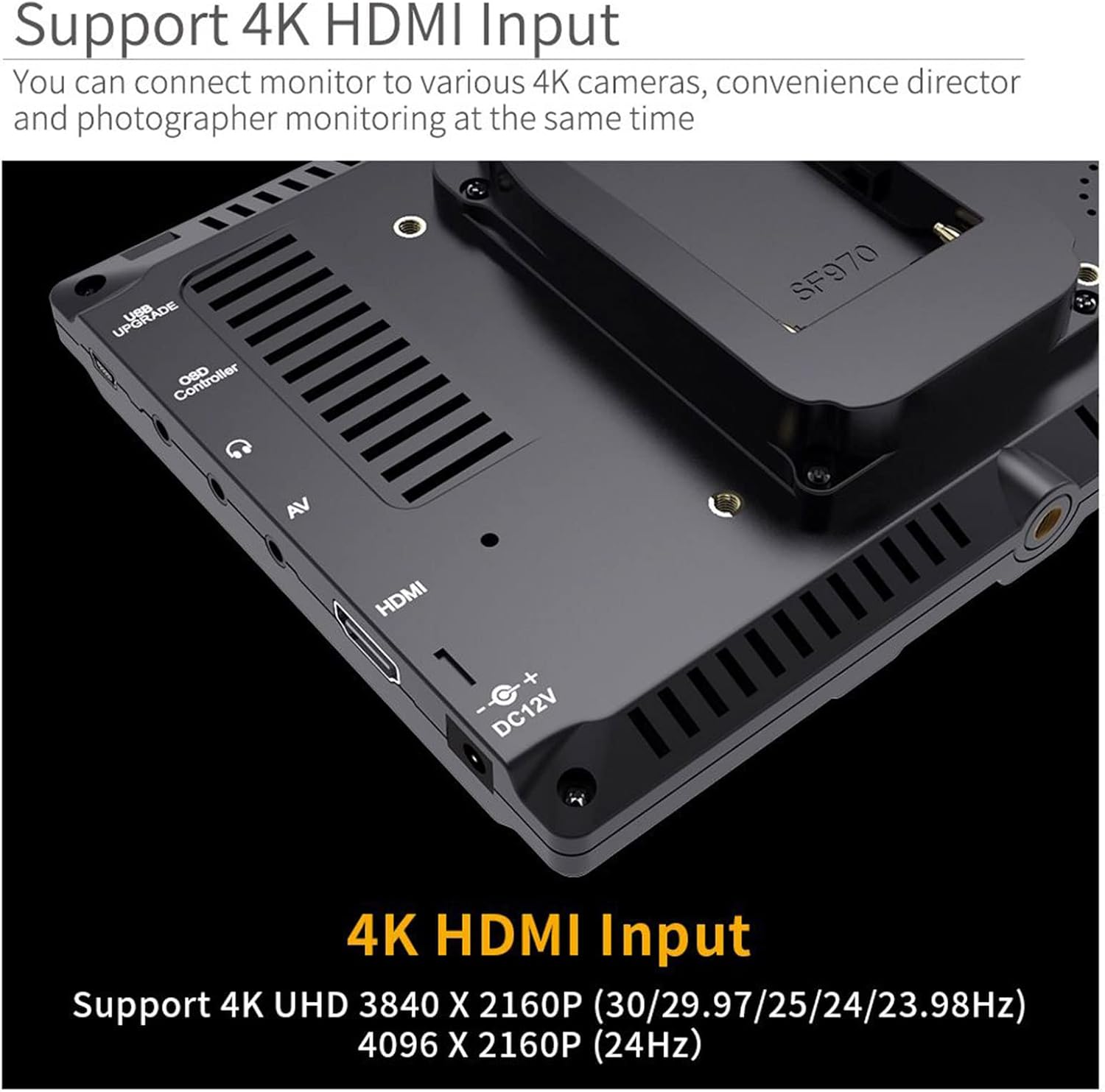 FEELWORLD FW759 7 Inch DSLR Camera Field Monitor HD Video Assist Slim IPS 1280x800 4K HDMI 1080p with Sunshade
