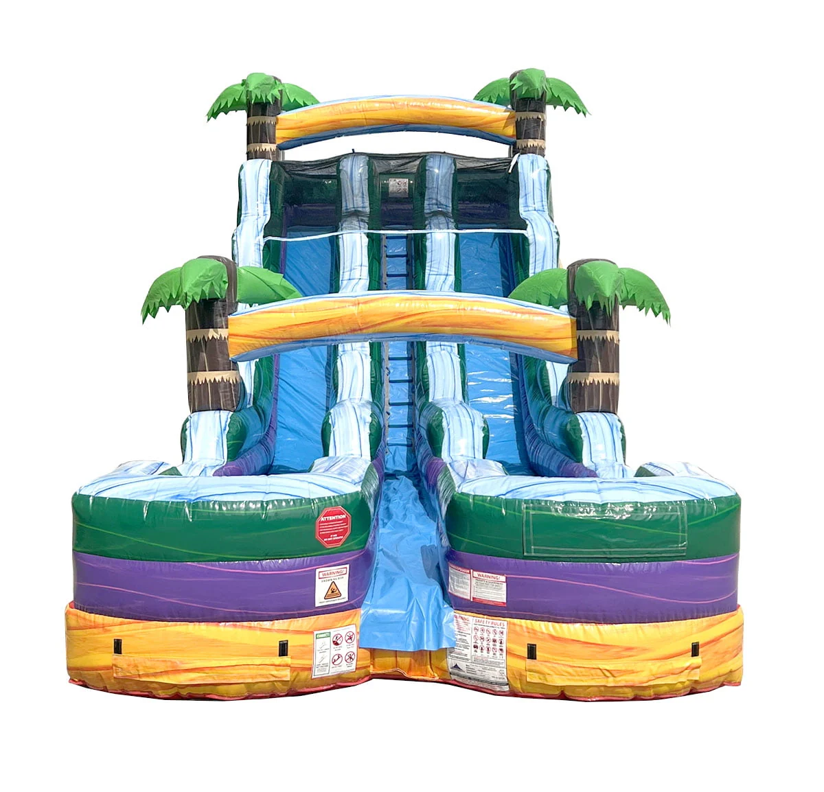 TentandTable Commercial Inflatable Water Slide, Rainbow Double Lane with Blower, 13'