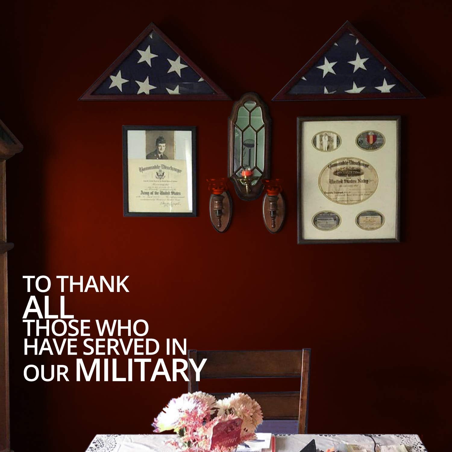 ANLEY Solid Wood Memorial Flag Display Case with Base - Real Glass Front - Wall Mounted Burial Flag Frame - American Veteran USA 5' x9.5' Folded Flags Shadow Box