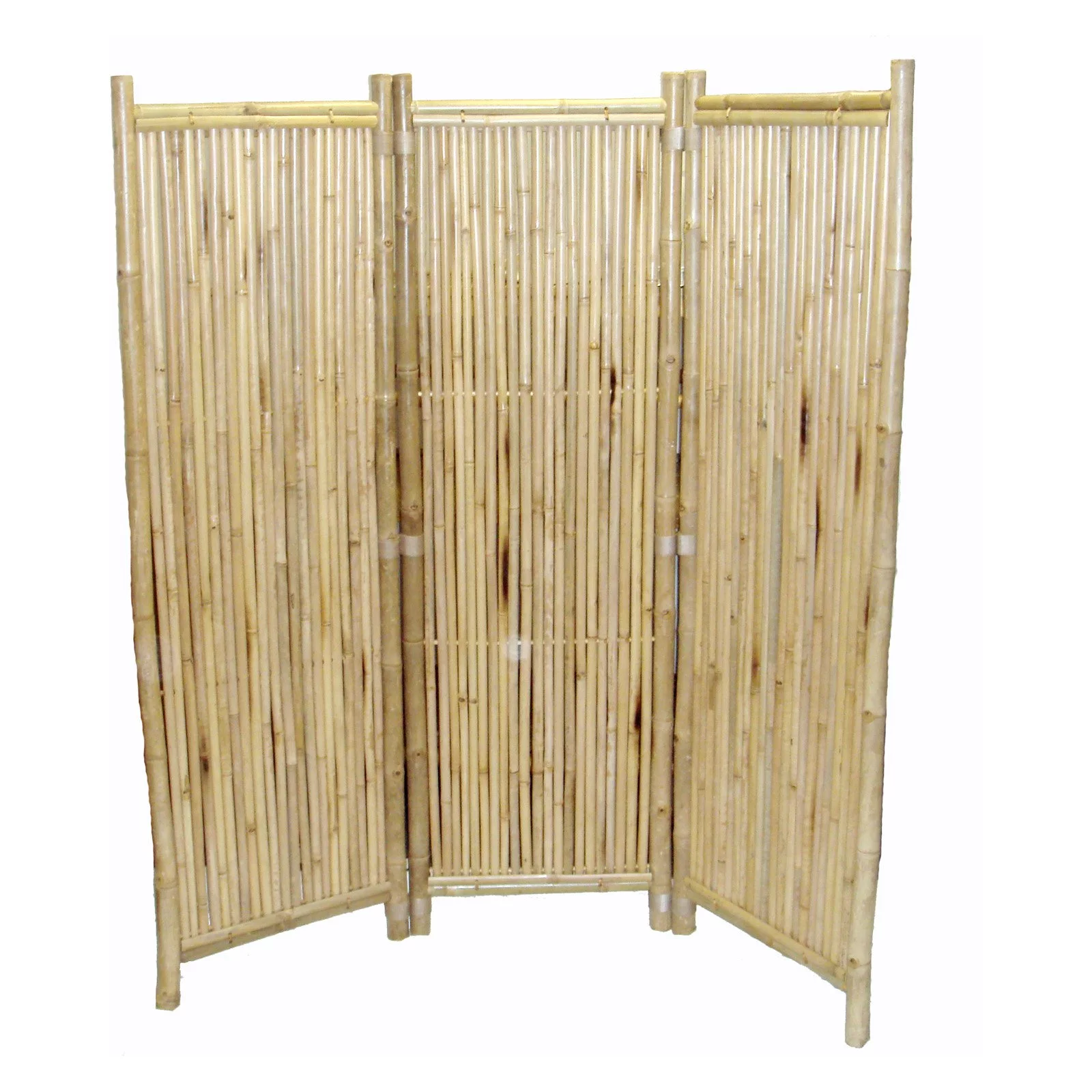 Bamboo54 Round Sticks 3 Panel Bamboo Screen Room Divider - Curated Treasures Market