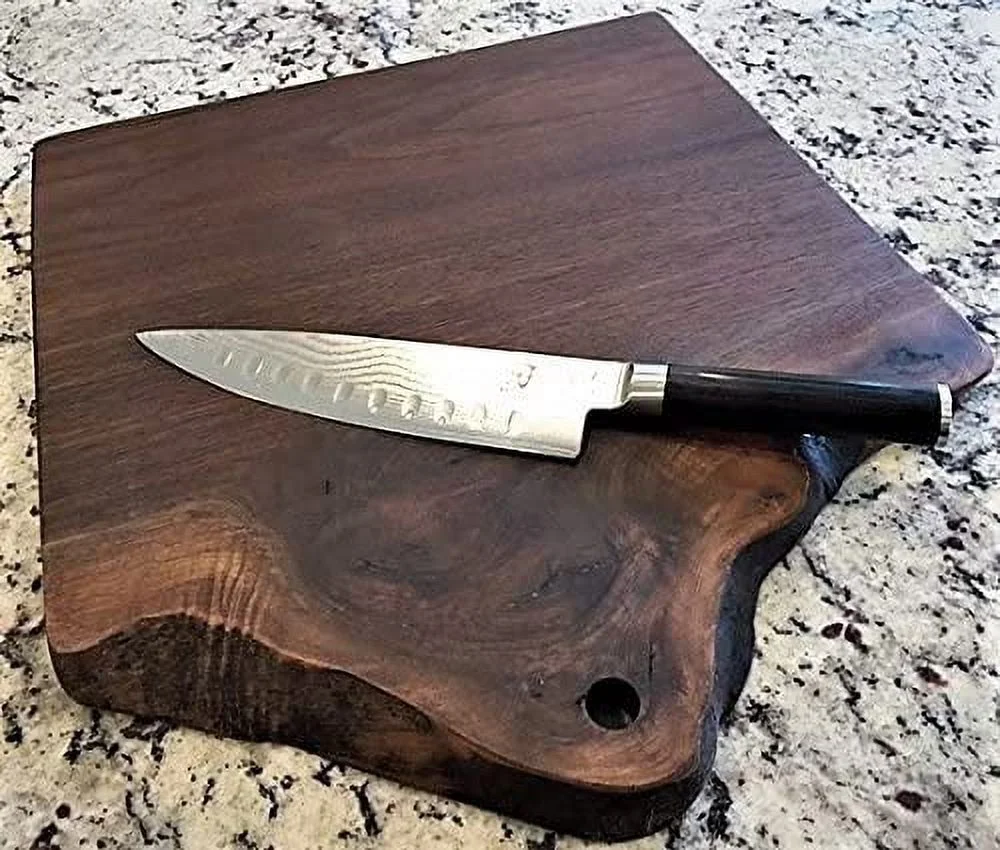RUNFAYBIU Black Walnut Gorgeous  Unique   Double Live-Edge Wood Charcuterie/Appetizer/Dessert/Grazing/Cheese/Cutting Board 20" x 12.5".