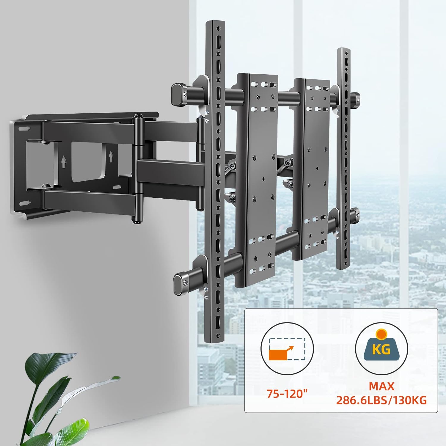98 100 TV Wall Mount 75 86 90 110 120 inch Full Motion Bracket Large Screen Heavy Duty TV Wall Mount Led Adjustable Articulating TV Stand Max vesa 1000x600mm Load 287 lbs DY1000