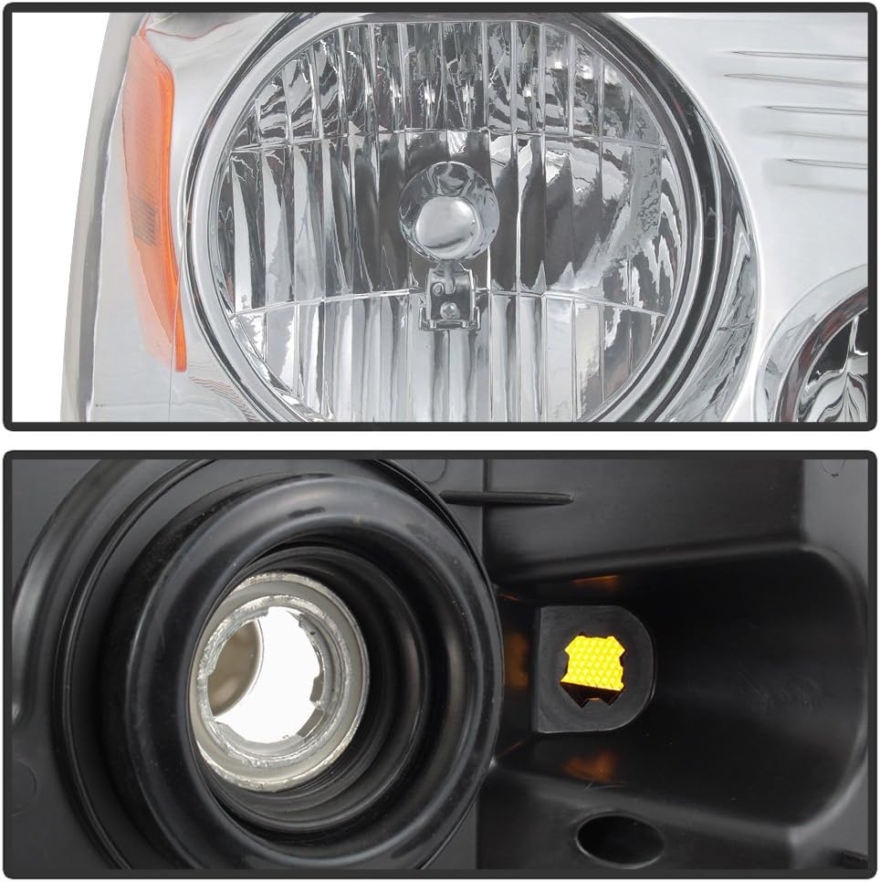 ACANII - For 2004 2005 2006 2007 2008 Ford F150 Pickup Truck Chrome Headlights Headlamps Pair Set Driver+Passenger Side