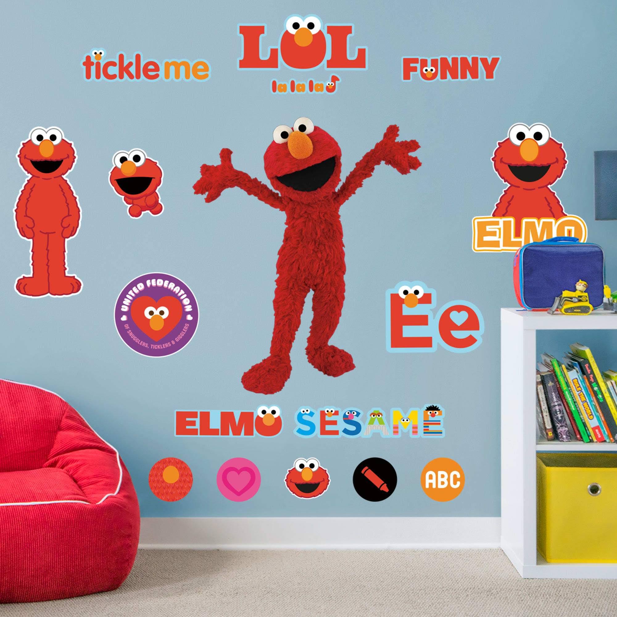 Fathead Elmo - Life-Size Officially Licensed Sesame Street Removable Wall Decal, Size: Giant