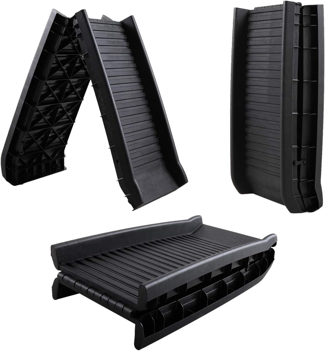COZIWOW 61”L Heavy Duty Portable Folding Dog Ramps for Large Dogs SUV, Truck Car Ramp Stairs Step Ladder for Pet, Non-Slip Design for Pool Boat