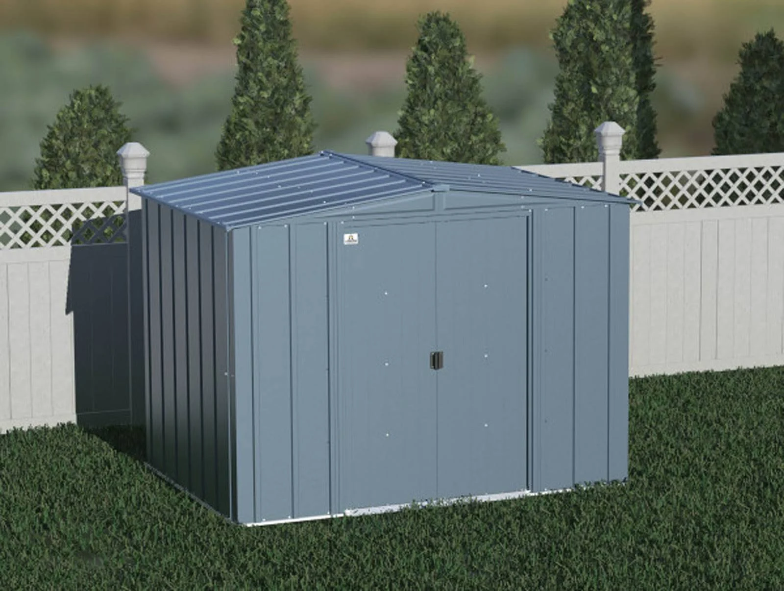 Arrow Classic Steel Storage Shed, 8 ft. x 6 ft., Blue Grey