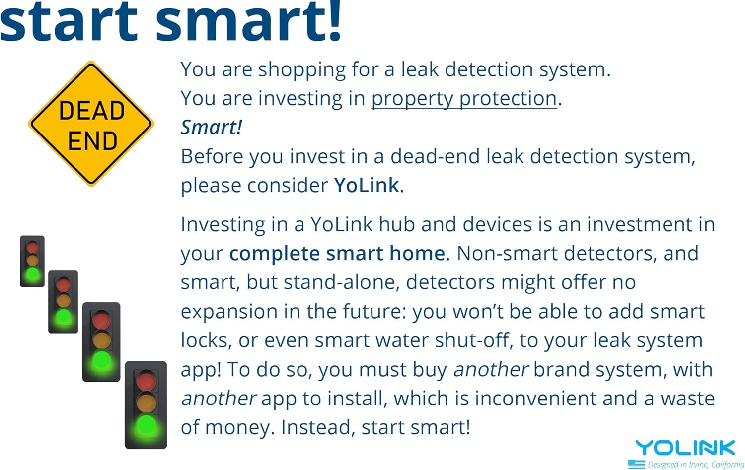 Smart Water Leak Sensor 3 Pack, YoLink 1/4 Mile World's Longest Range Wireless Water Sensor Works with Alexa IFTTT, Water Leak Detector with App Notifications, Remote Monitoring - YoLink Hub Required