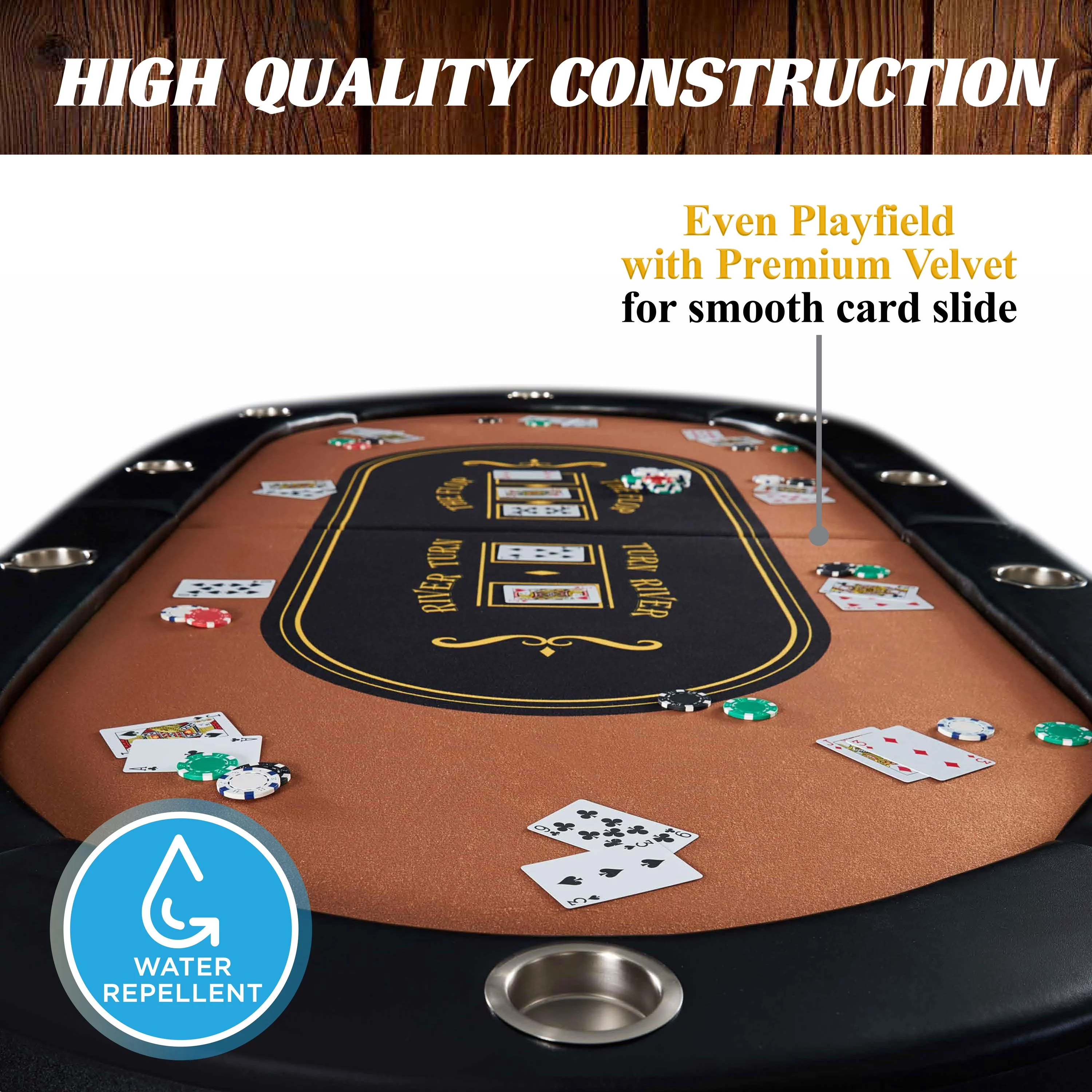Barrington 10-Player Poker Table, No Assembly Required
