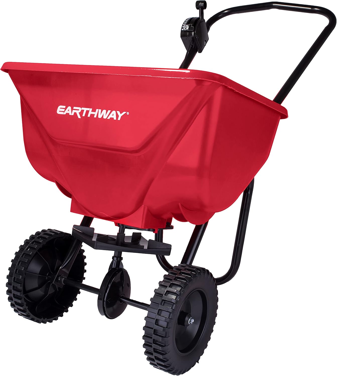 EarthWay 2030 Single Walk-Behind 65 LB Capacity Commercial Broadcast Spreader for Lawns and Gardens — Spreader for Grass, Fertilizer, Seeds — Includes Side Spread Control, Even Spread, Poly Tires Pack of 2