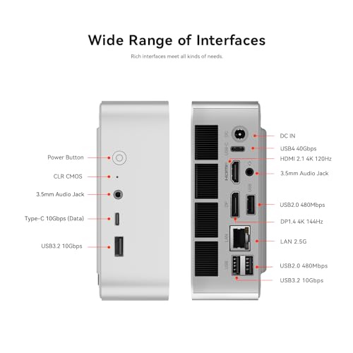 Beelink Mini PC EQR5 5825U AMD Ryzen 7 Processor(8C/16T, up to 4.5GHz), Micro Computer 16GB DDR4 500GB SSD Built-in PSU, Mini Computers Dual HDMI/4K 60Hz/WiFi6/BT5.2 Home/Office/HTPC