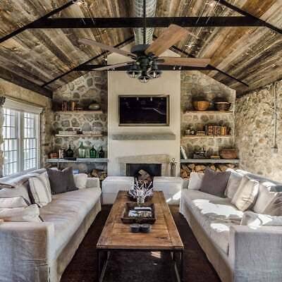 Rustic Industrial Farmhouse LED Ceiling Fan w/Light Kit and Remote, Quiet, 52x22 22342231