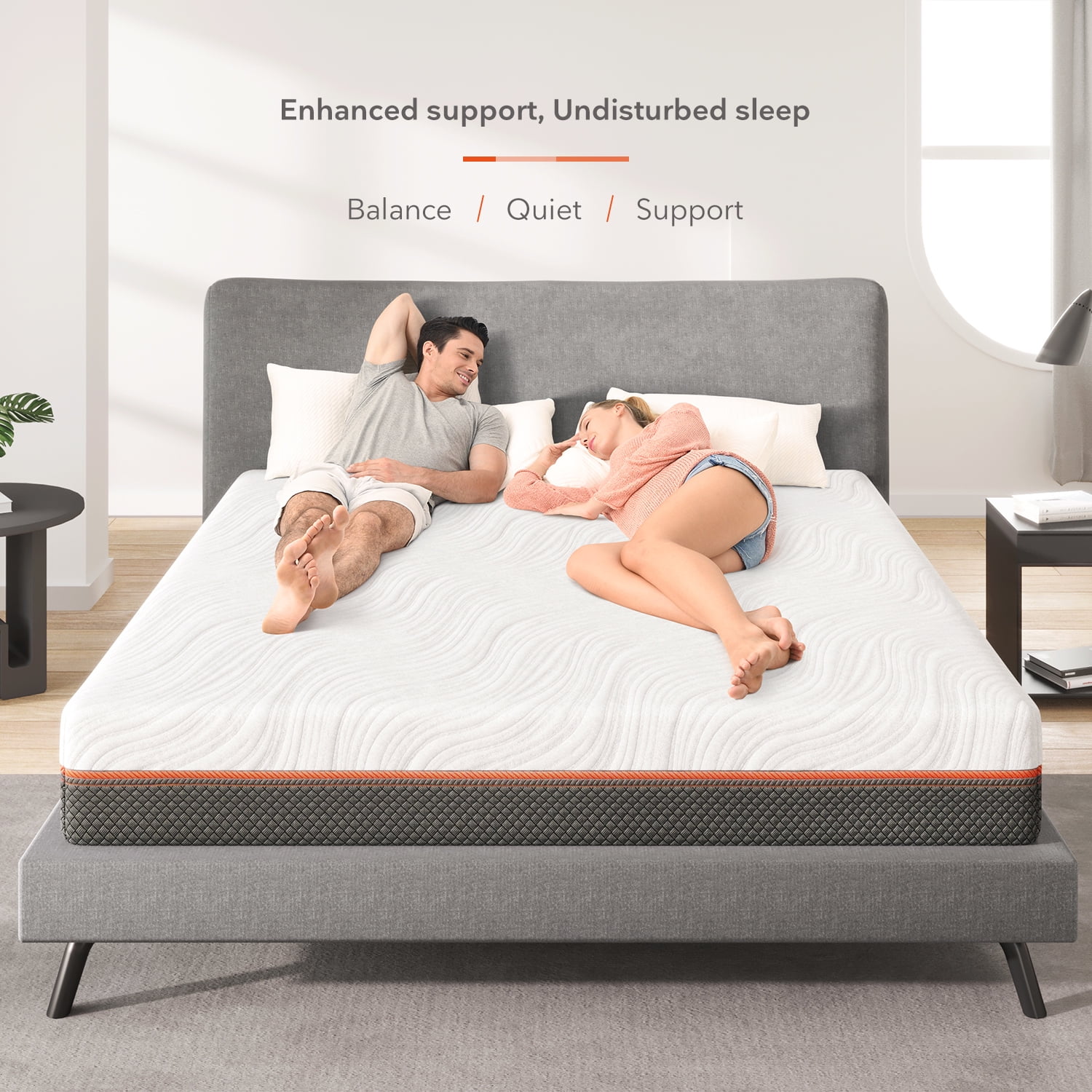 Sweetnight 10" Hybrid of Gel Memory Foam Mattress, Pocket Spring Mattresses in a Box, Queen