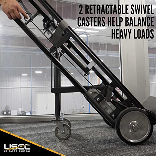 Steel Hand Truck - Heavy Duty 1,000-1,200 Pound Capacity - Appliance Hand Dolly with Single Auto Recoil System