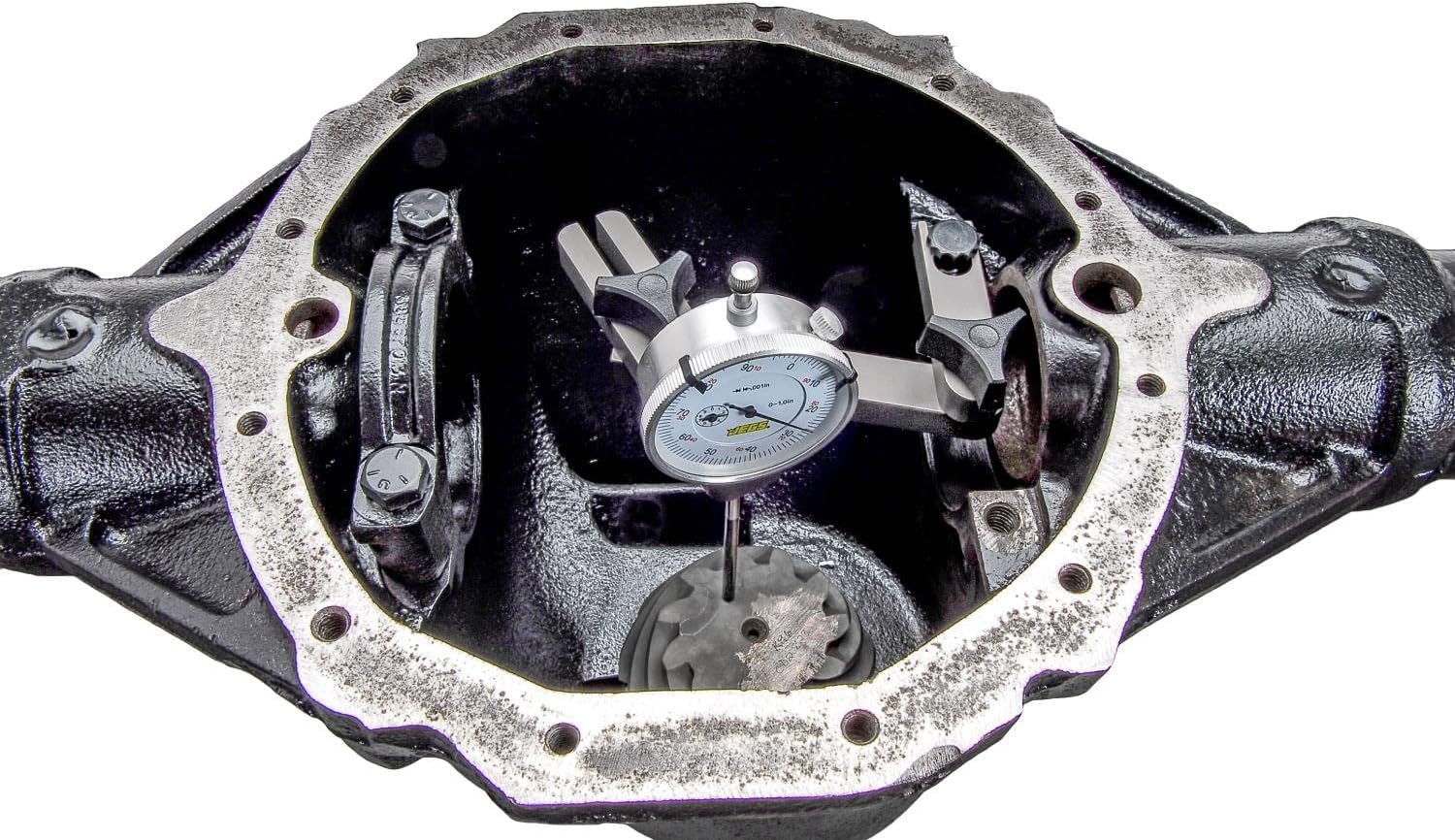 JEGS Ring & Pinion Setup Tool Kit | Made in USA | Hard Anodized Aluminum Components | Includes Dial Indicator, Laminated Instructions, Storage Case, and 3 Indicator Extensions