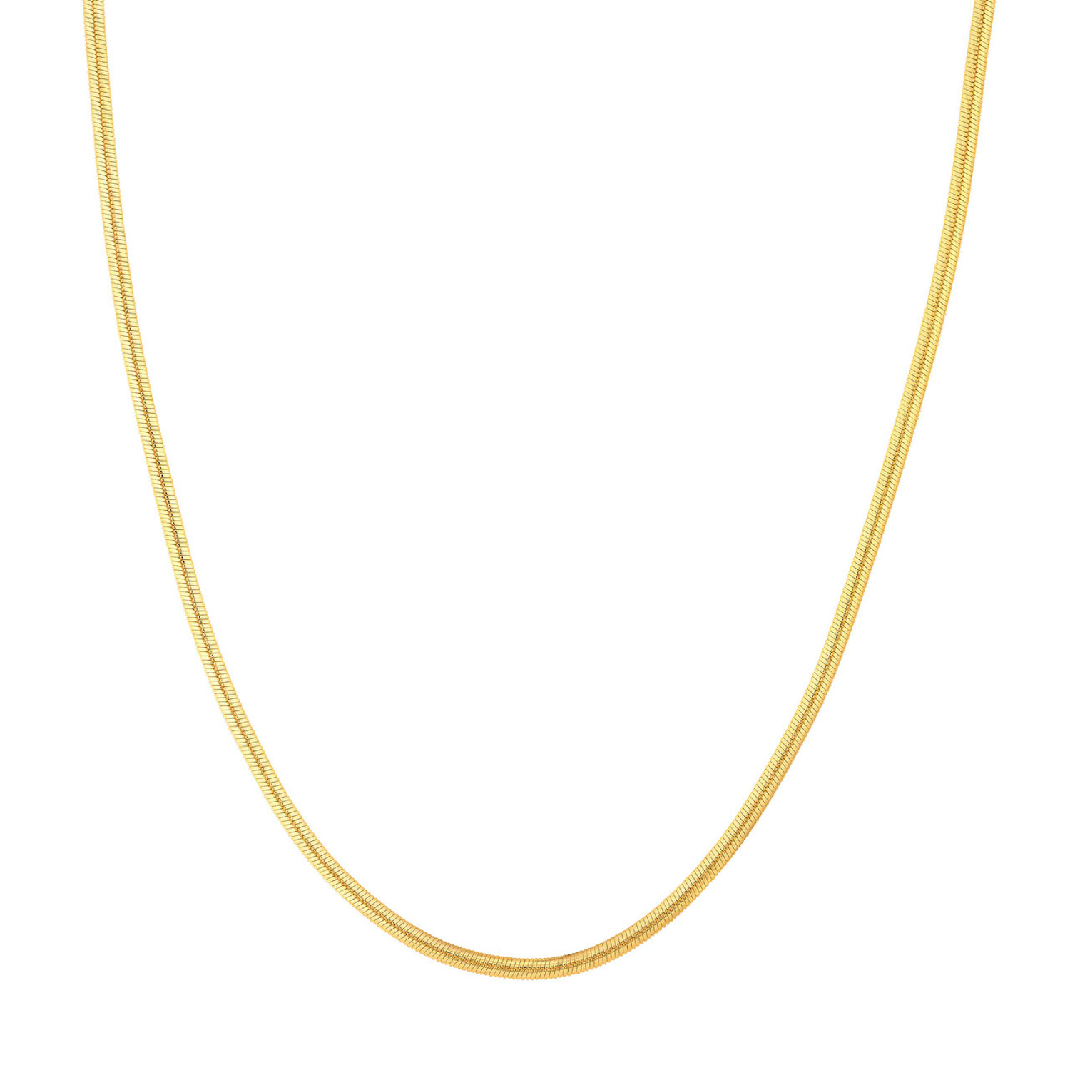 Solid 14K Yellow Gold 3.50mm Flat Oval Snake Chain Necklace 18"
