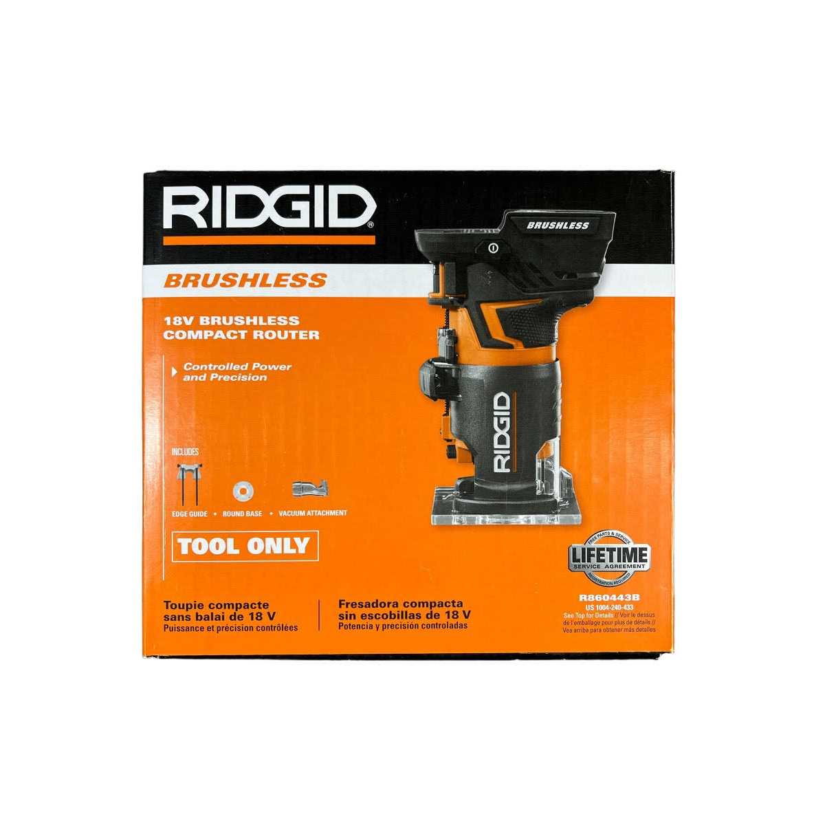 RIDGID 18-Volt OCTANE Cordless Brushless Compact Fixed Base Router with 1/4 in. Bit Round and Square Bases and Collet Wrench - Shop Hardware Tools Online Store