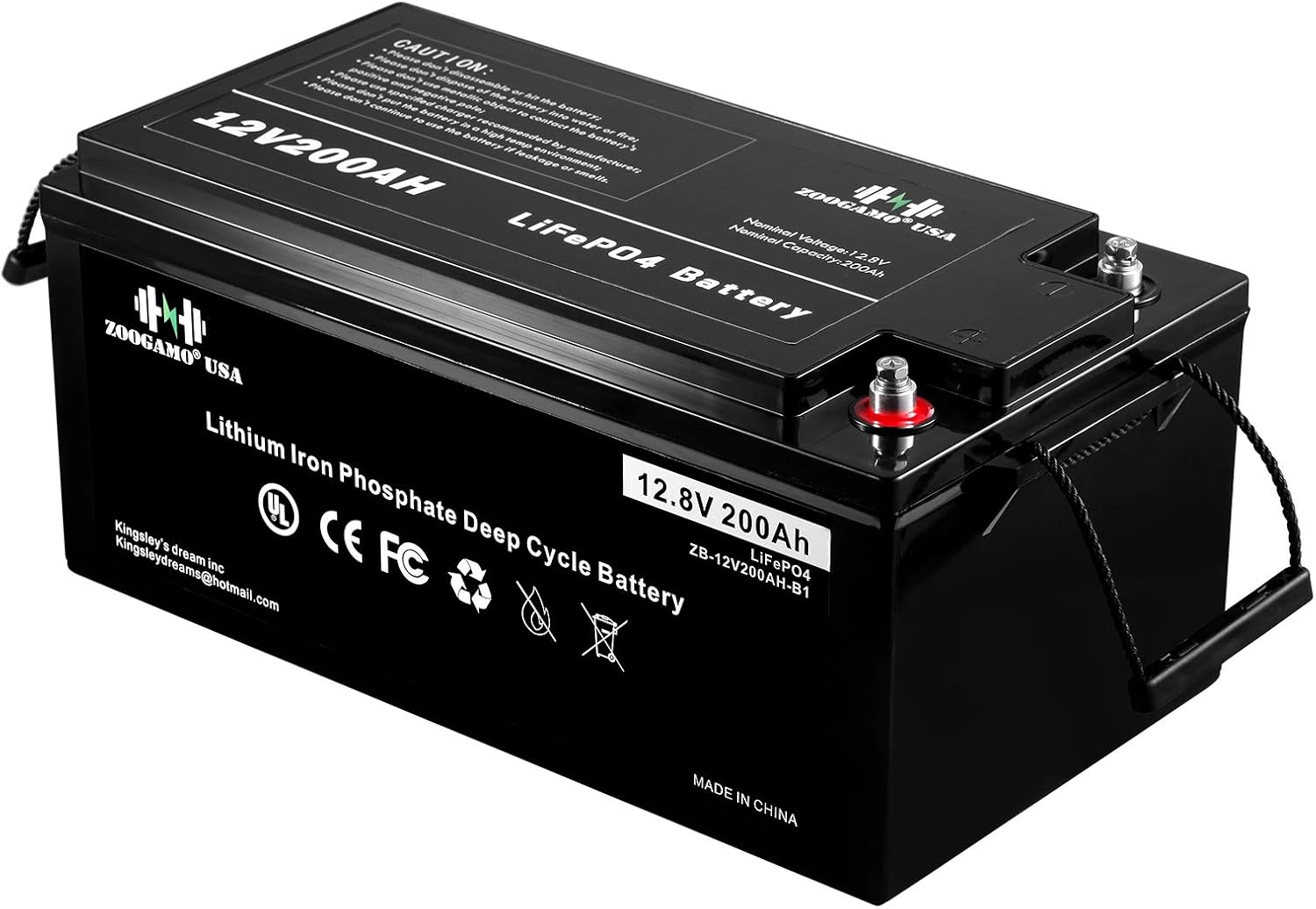 ZOOGAMO 12V 300Ah Lithium LiFePO4 Deep Cycle Rechargeable Battery with Built-in BMS, 3000+ Cycles & 10-Year Lifetime, Perfect for RV, Solar, Marine, Overland, Off-Grid Applications (12V-300AH)
