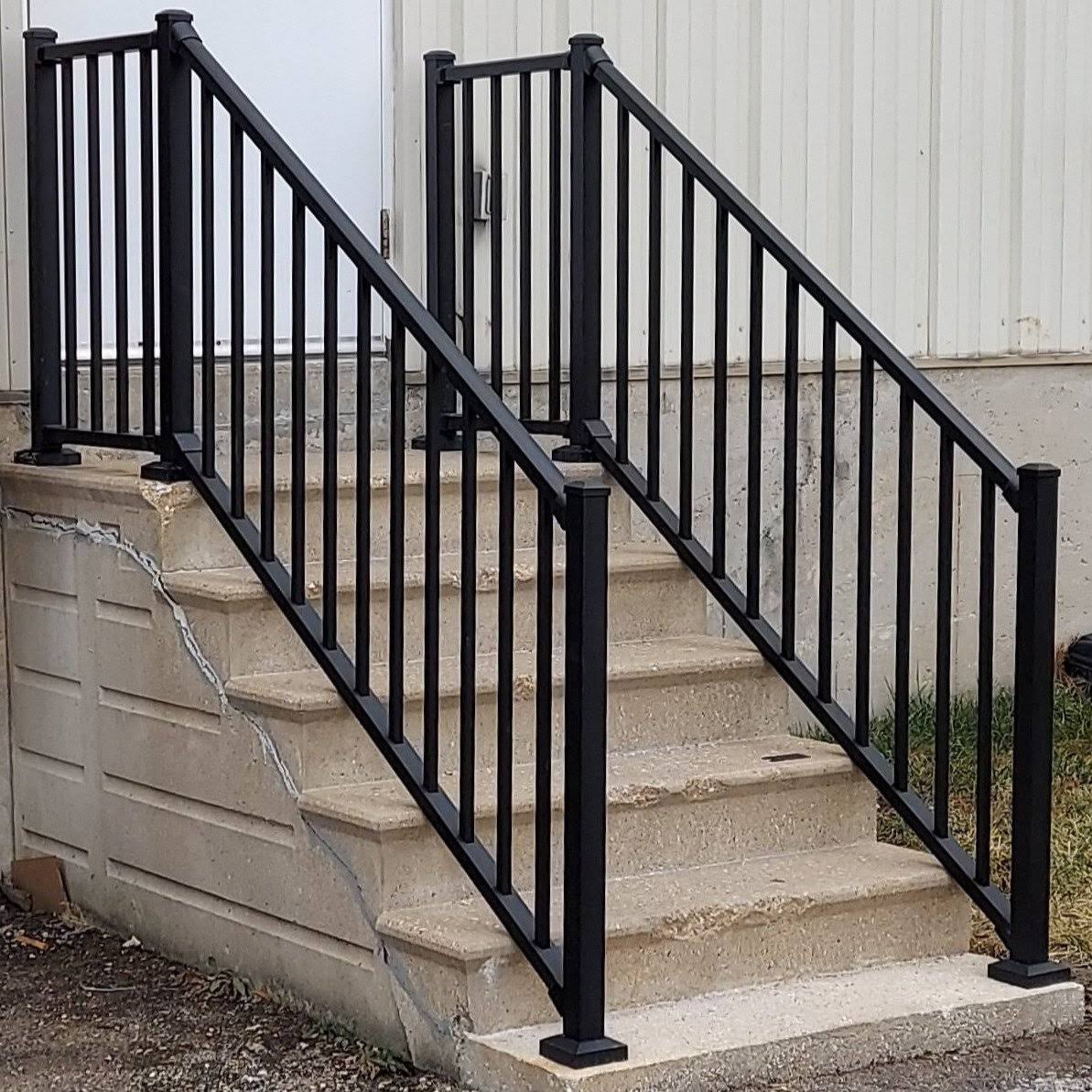 Westbury Tuscany 8 ft. x 36 in. Textured Black Aluminum Rail Kit Stair