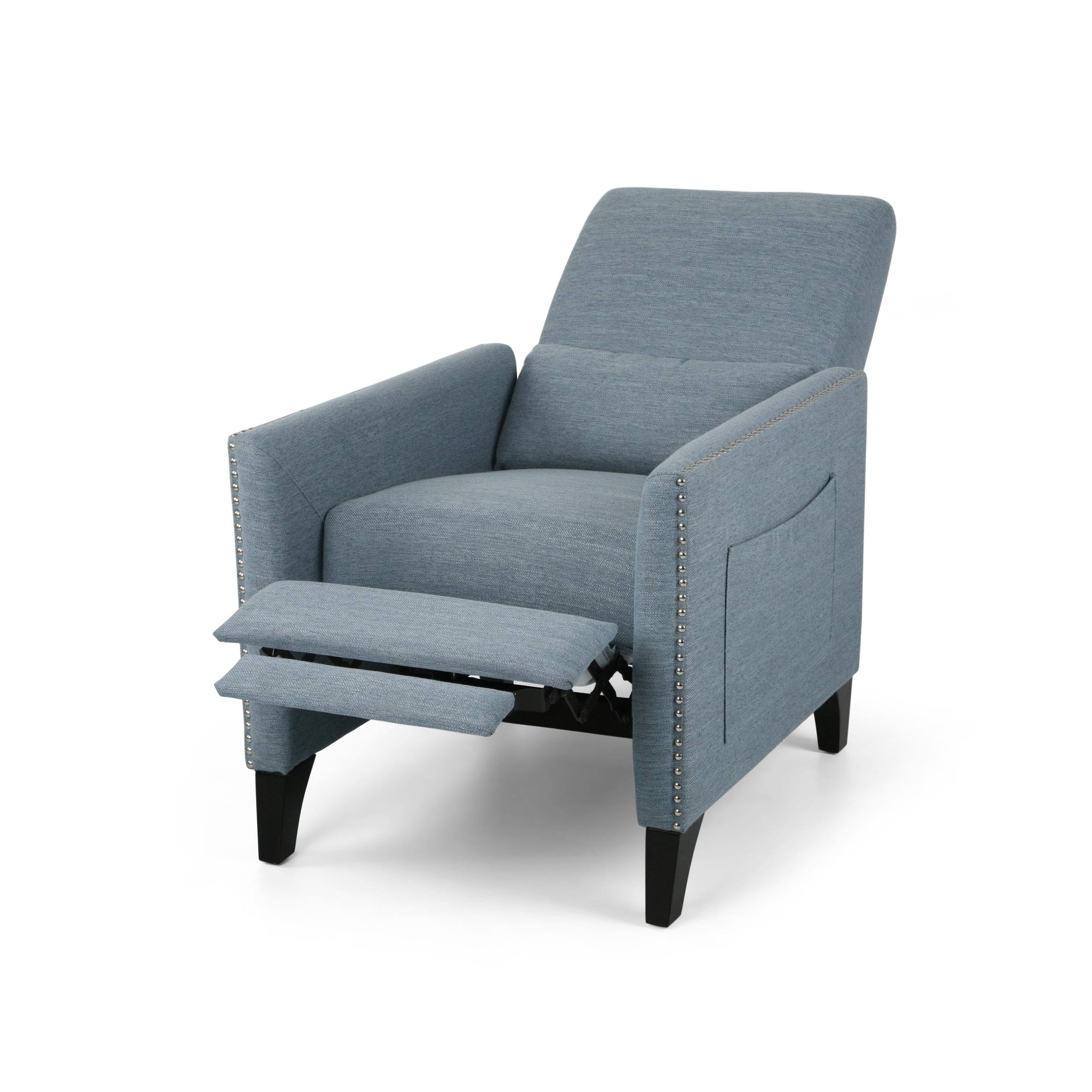 Alscot Contemporary Fabric Push Back Recliner by Christopher Knight Home - Light Blush