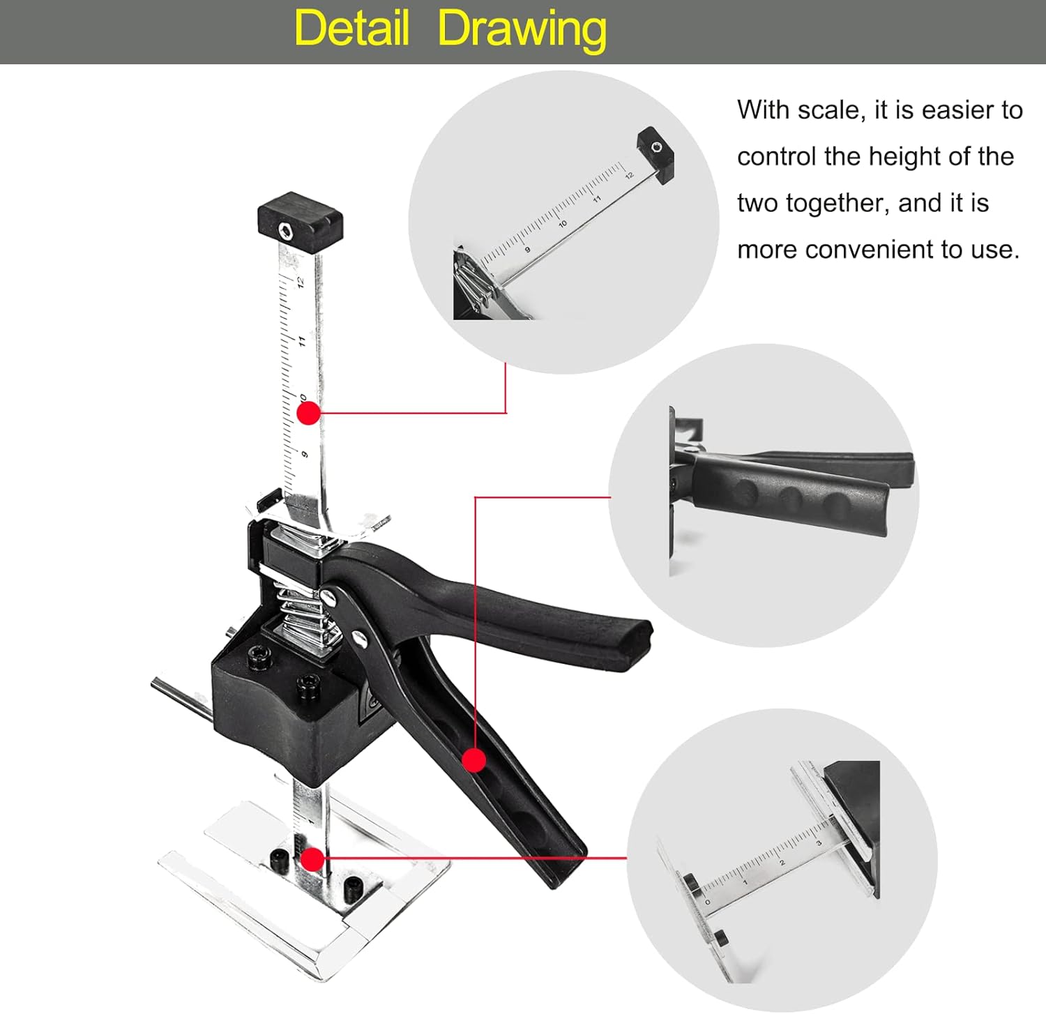 Labor Saving Arm Jack with Ruler 2 Pack, Effort Elevator Hand Tool, Lifting Tool for Door/Flooring/Window/Cabinet/Deck/Furniture (13.7Inch)