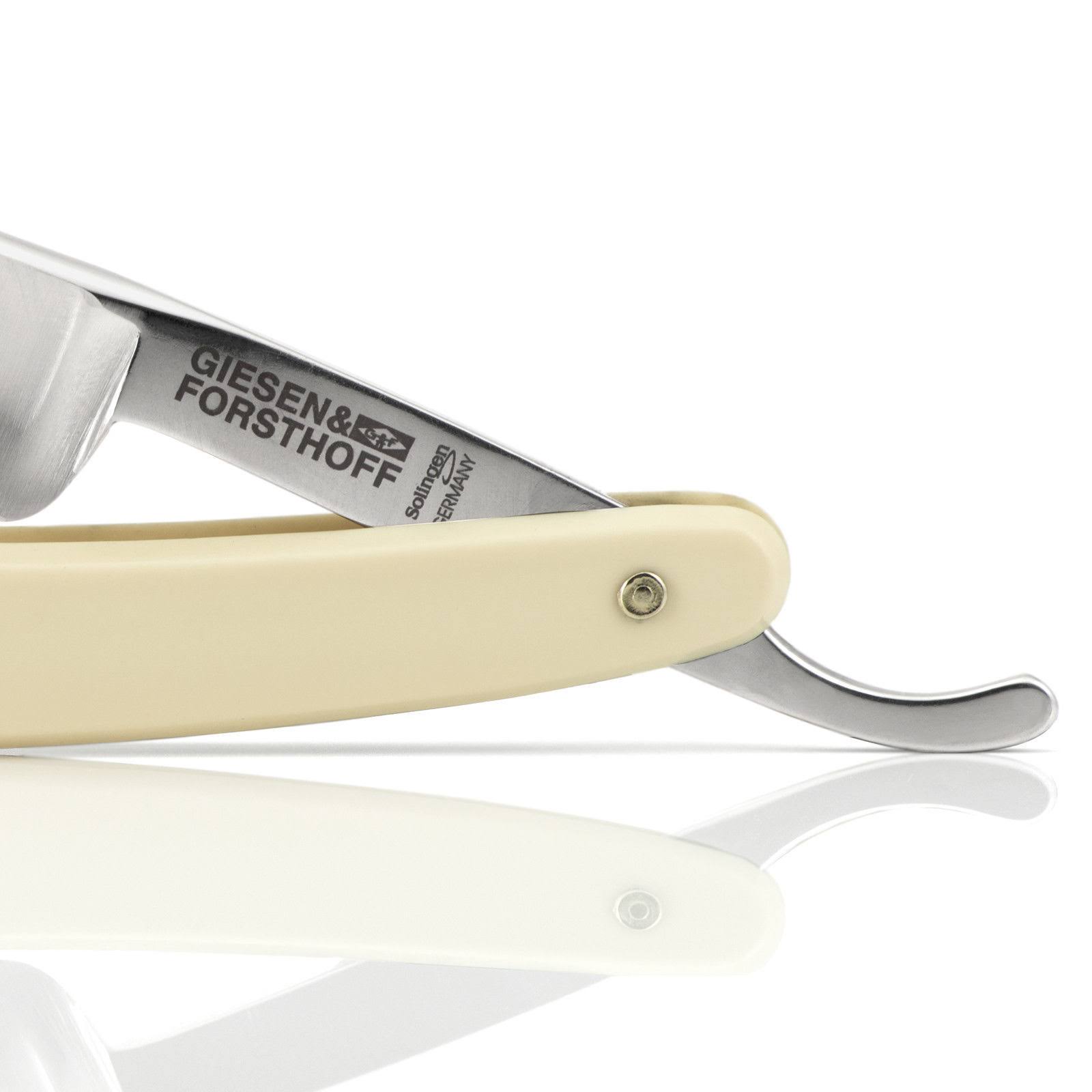 Timor Straight Razor, Carbon Steel Blade 1.6cm , Ivory Plastic Handle | Handcrafted in Solingen (Germany)