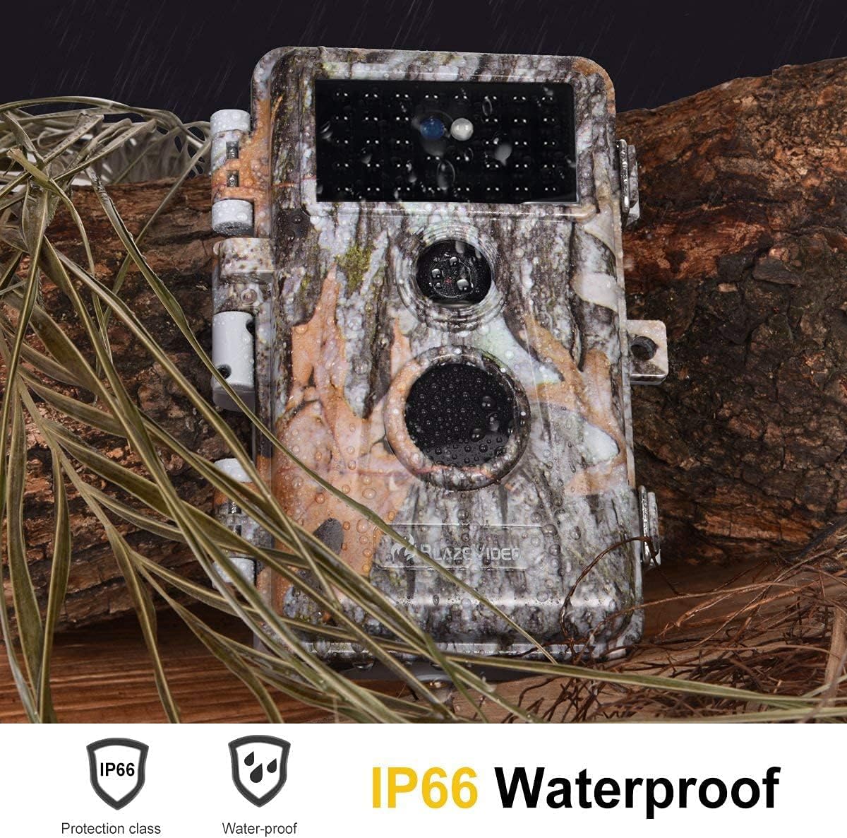4-Pack Game & Deer Trail Cameras 24MP 2304x1296P H.264 Video for Hunting Wildlife and Home Security No Glow Night Vision Time Lapse Motion Activated Waterproof & Password Protected