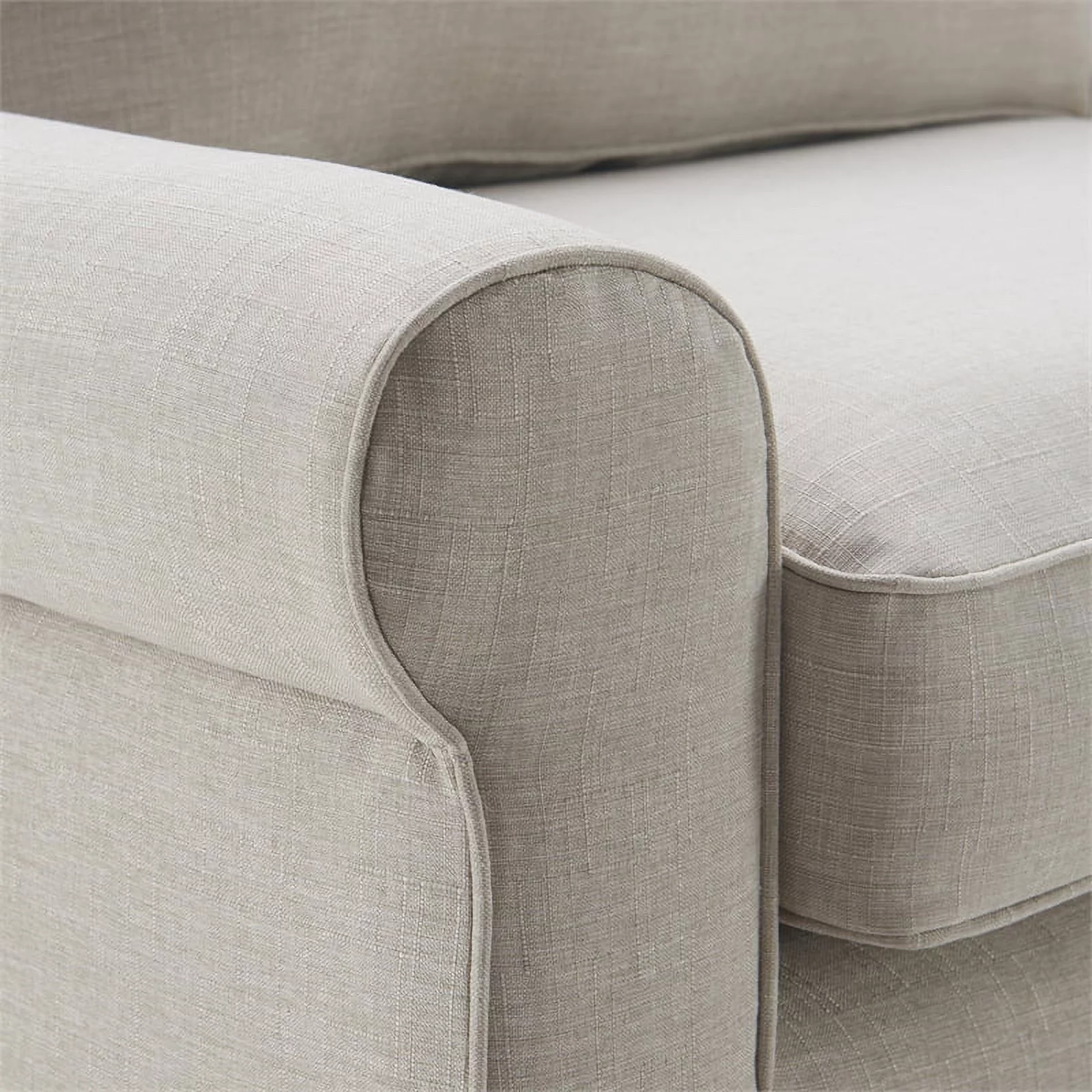 Serta Copenhagen Traditional Rolled Arm 78-inch Sofa, Light Gray Fabric