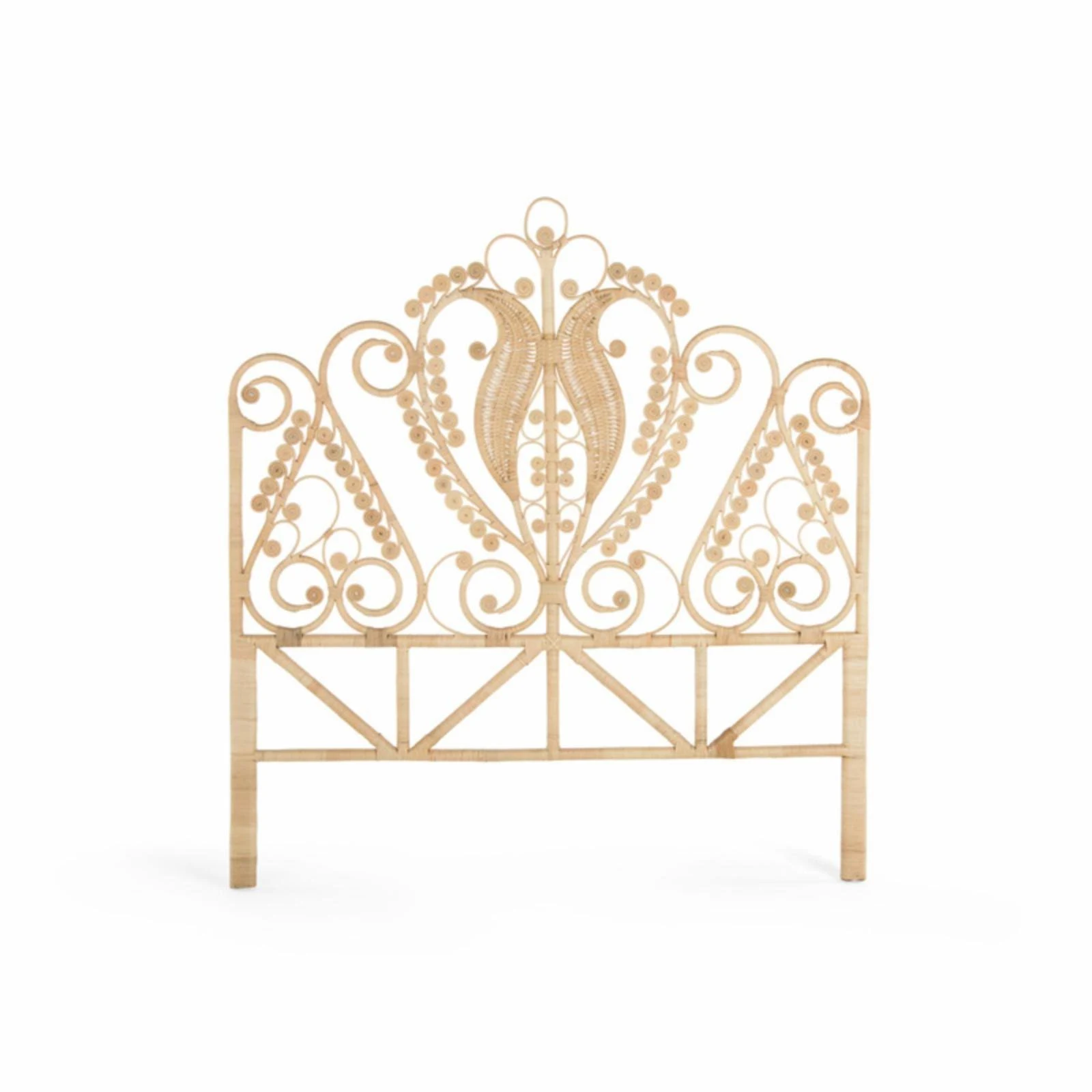 Kouboo 1110048 Peacock Rattan Headboard, Twin size, Natural Color