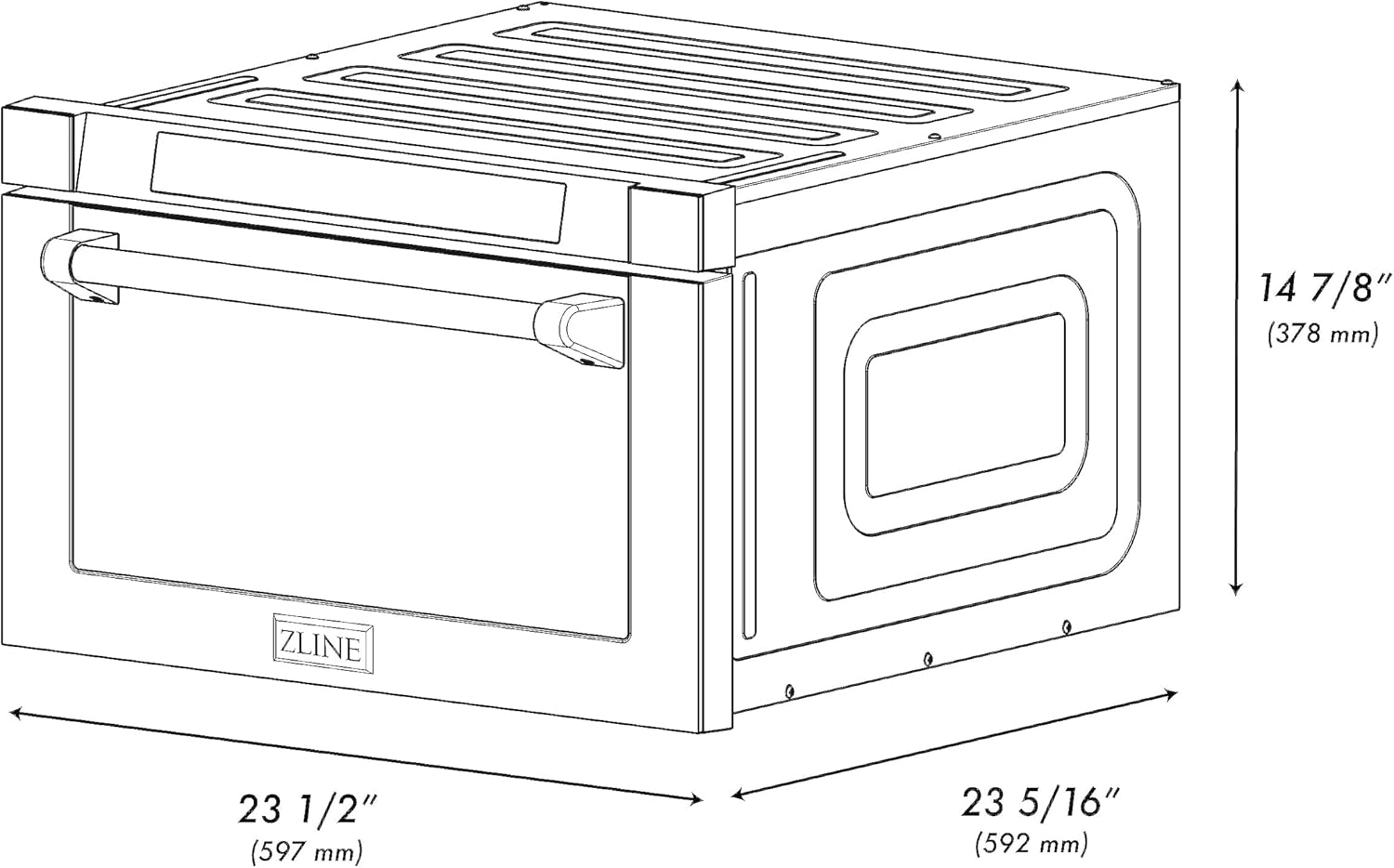 ZLINE Autograph Edition 24" 1.2 cu. ft. Built-in Microwave Drawer with a Traditional Handle in Stainless Steel and Gold Accents