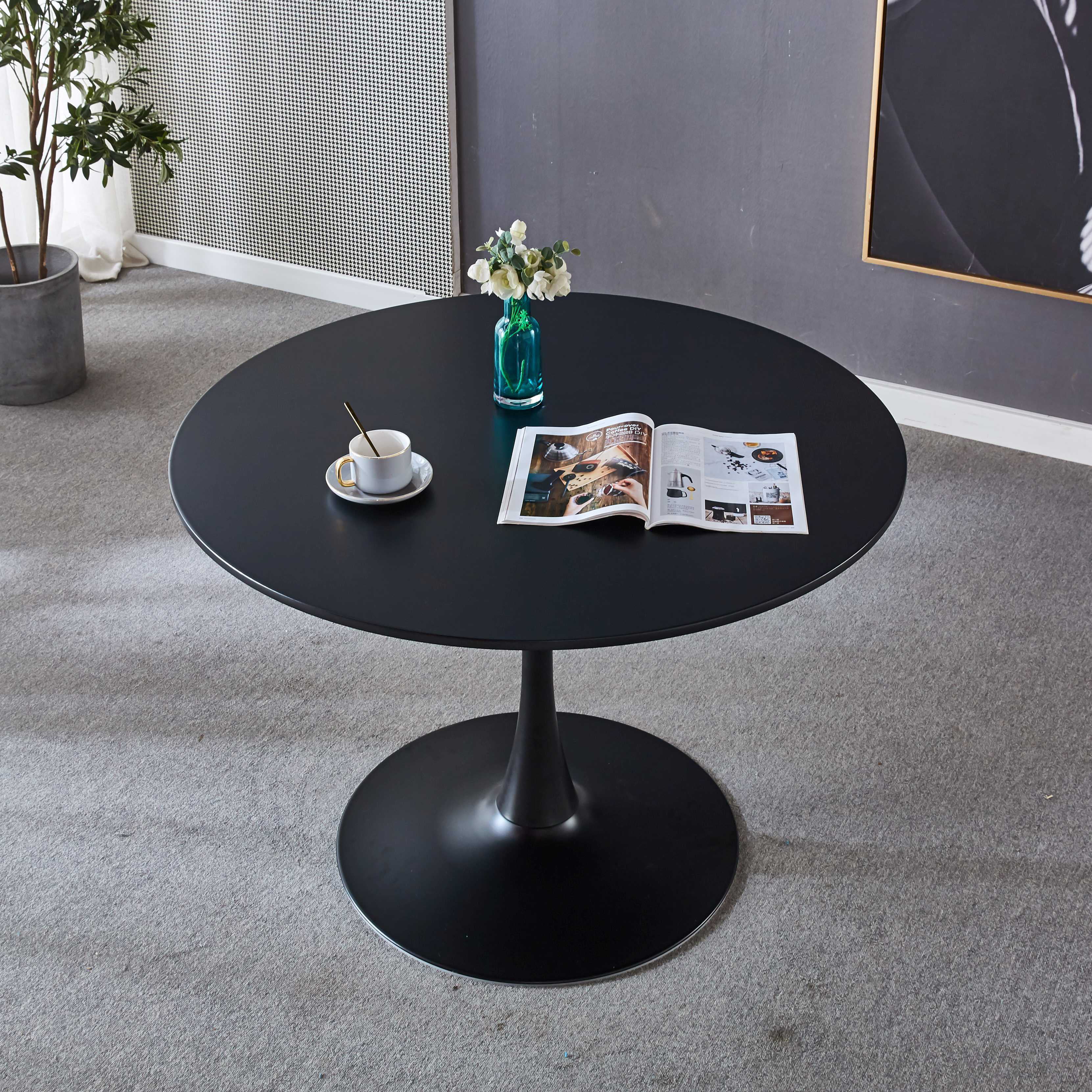Elegant Black Tulip Dining Table - Upgrade Your Dining Space