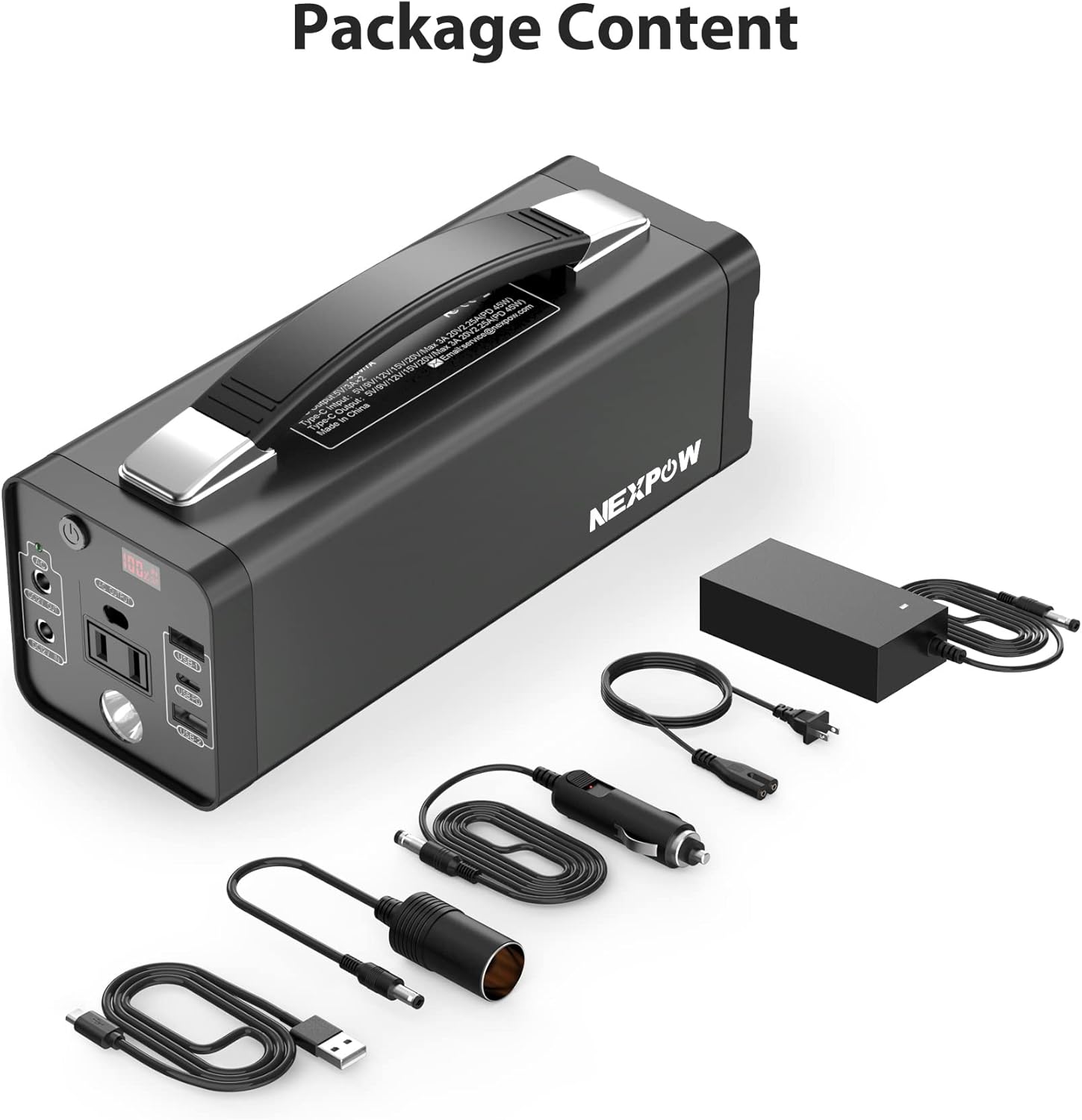 NEXPOW 178Wh Portable Power Station, 48000mAh Camping Solar Generators Lithium Battery Power Supply with 110V/120W(Peak 150W) AC Outlet, USB PD QC3.0, LED Flashlights for CPAP Home Camping Emergency Backup