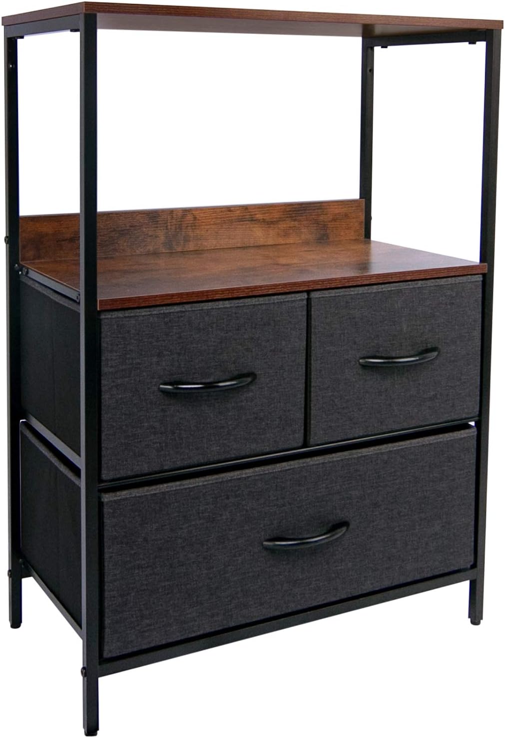CONNOO Large Storage Dresser Unit, Wide Standing Fabric Dresser Room Organizer Cabinet for Bedroom, Hallway, Entryway, Closet, Nursery, 5 Removable Drawers Storage Tower, Wooden Top & Easy Pull Handle