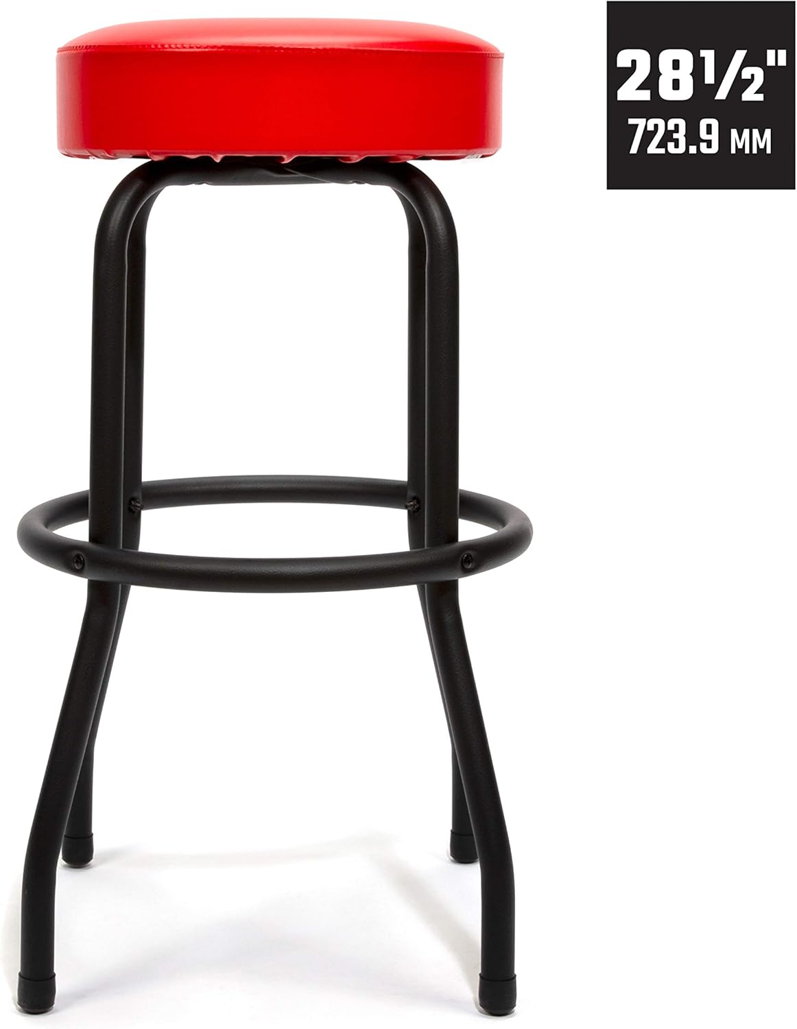 CRAFTSMAN Adjustable Height Work Shop Stool, 29 to 34-inches Tall, Rip-Resistant Padded Vinyl Seat, 300-lb Capacity, 360-degree Footrest, Non-Marring Feet