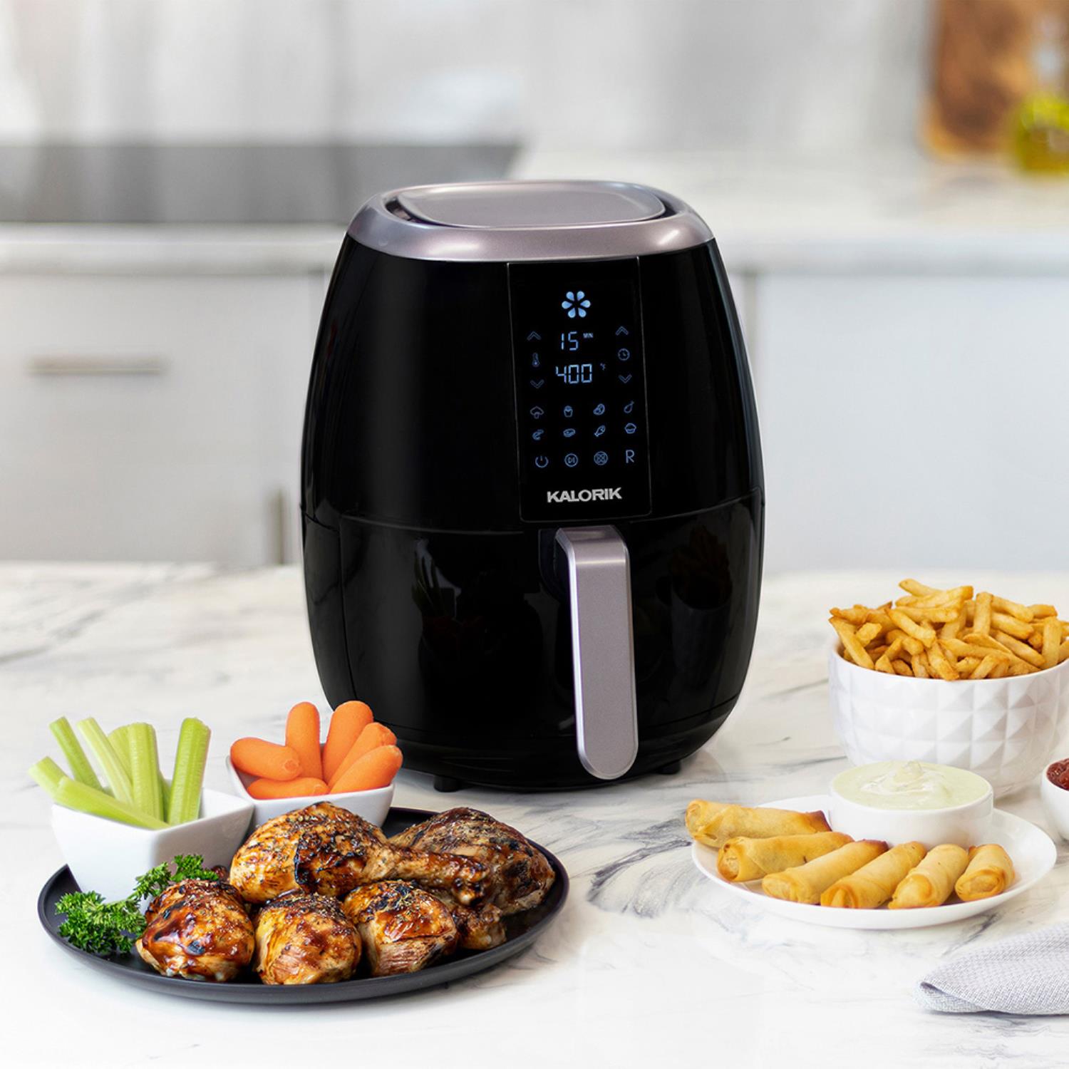 Kalorik 3.2 Quart Touchscreen Digital Air Fryer, Black