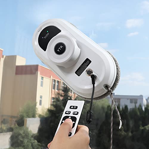 YTK Window Cleaner Robot with Ultrasonic 5600PA Auto Water Glass Cleaning Automatic Smart Robot Cleaner,Window Vacuum Cleaner with Control Windows/Tiles/Class Door Indoor Outdoor High Rise Ceilings