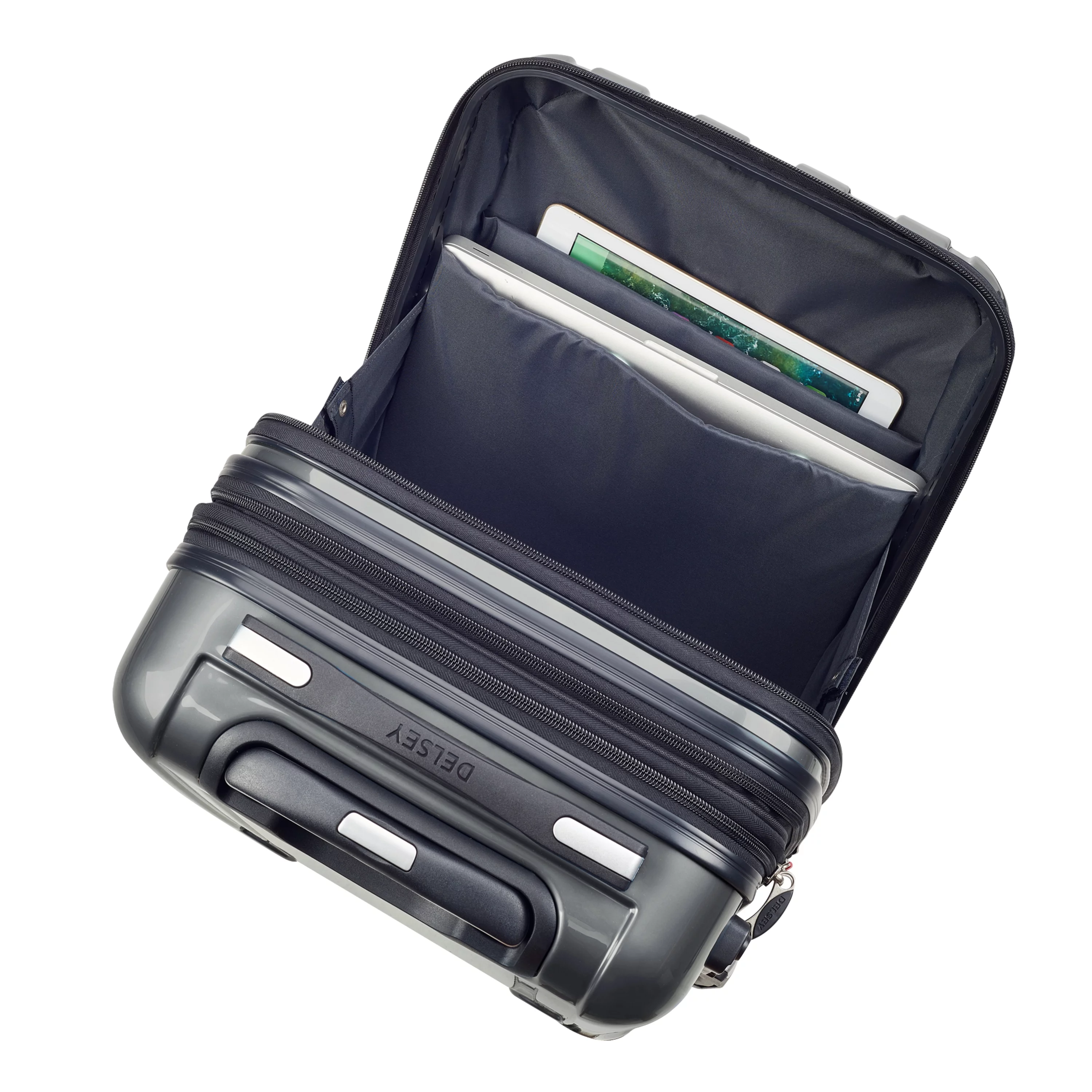 DELSEY PARIS Helium Aero 3-Piece Hardside Expandable Spinner Luggage Set includes 19" International Carry-On, 25" & 29" Checked, Steel Grey