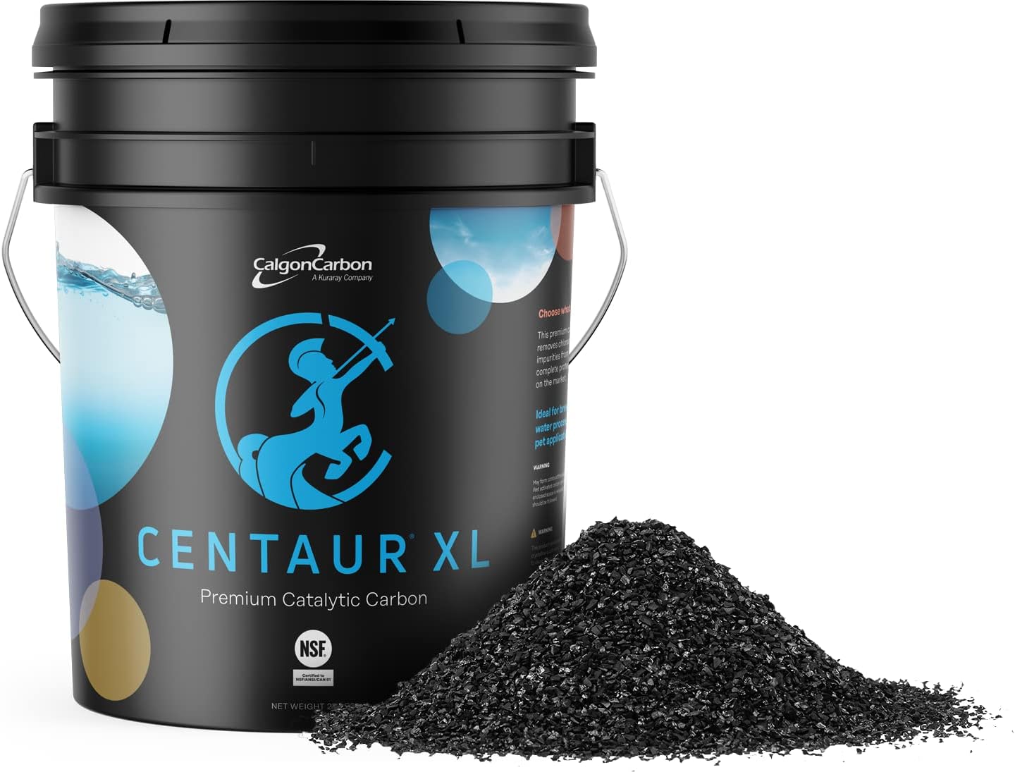 Calgon Carbon Centaur XL Catalytic Granulated High Performance Activated Carbon for Water/Air Filter Refill, 23 lb Approx. - Made in The USA – Certified Calgon Carbon Product