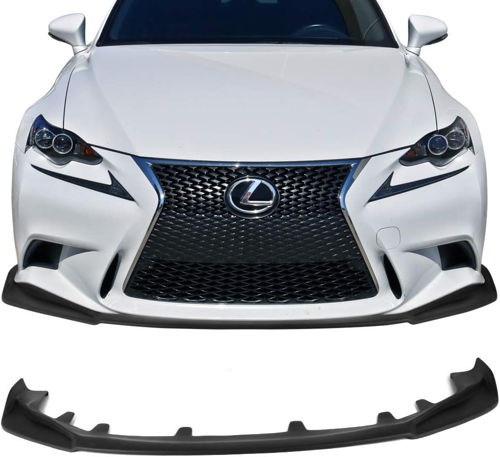 Front Bumper Lip Compatible With 2014-2016 Lexus IS250 IS300 IS350 F Sport, IKON Style Black PP by IKON MOTORSPORTS