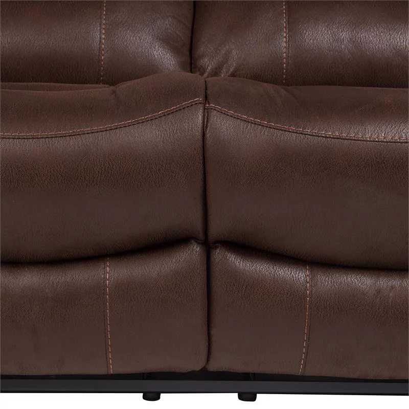 Corvallis Transitional Leather-Look Microfiber Reclining Loveseat - Brown